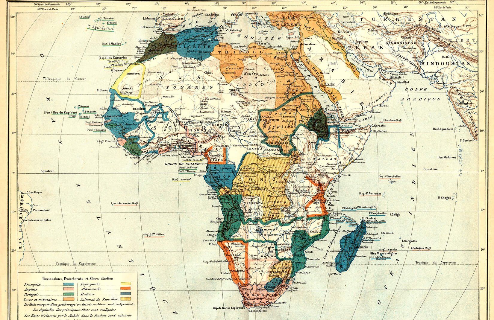 Vintage African Map Wallpaper Mural