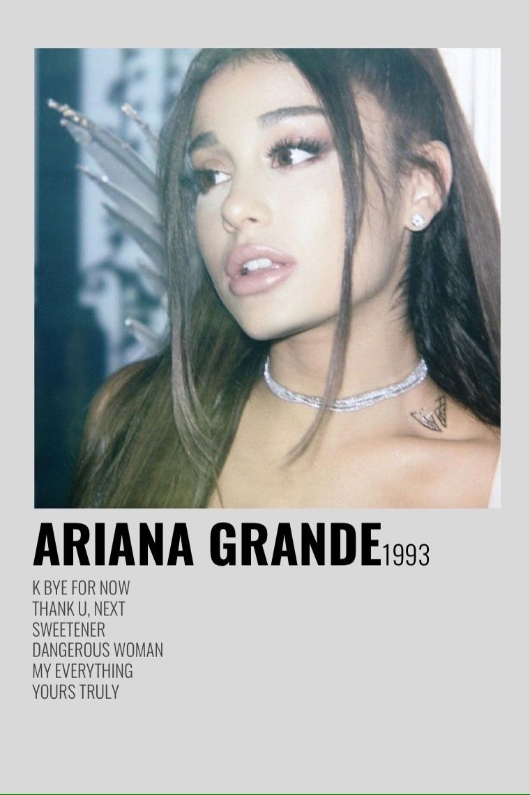 Alternative Minimalist Singer Artist Polaroid Poster Grande. Ariana grande poster, Ariana grande, Ariana grande photo