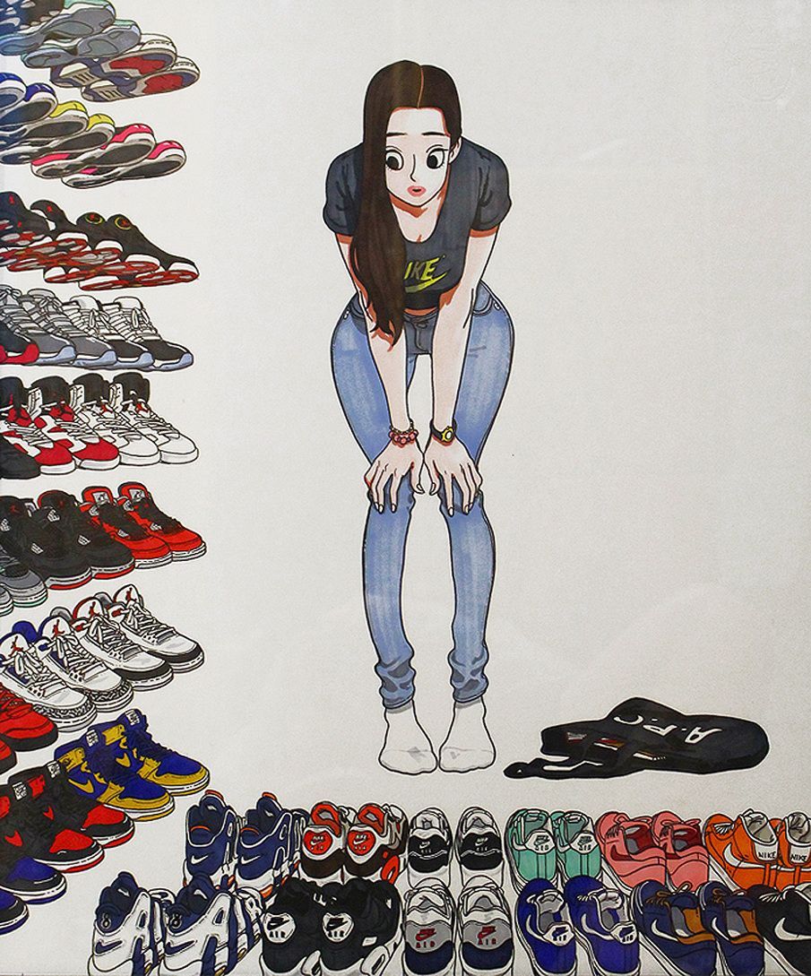 Aesthetic Cartoon Nike Shoes Wallpaper
