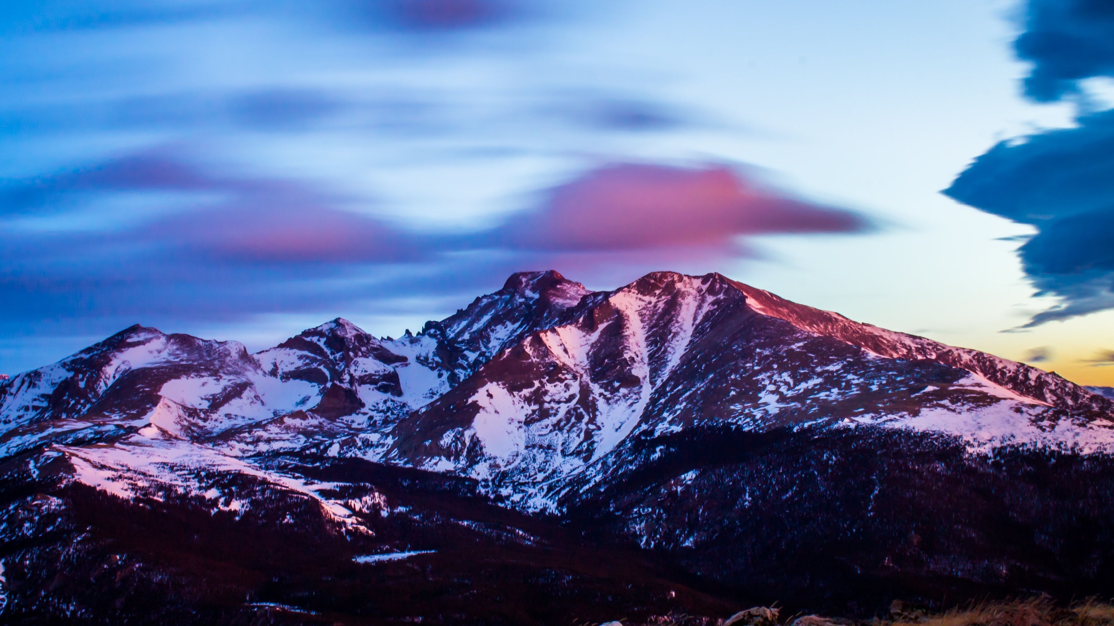 Beautiful View Of Mountains 4k Peak At Sunset