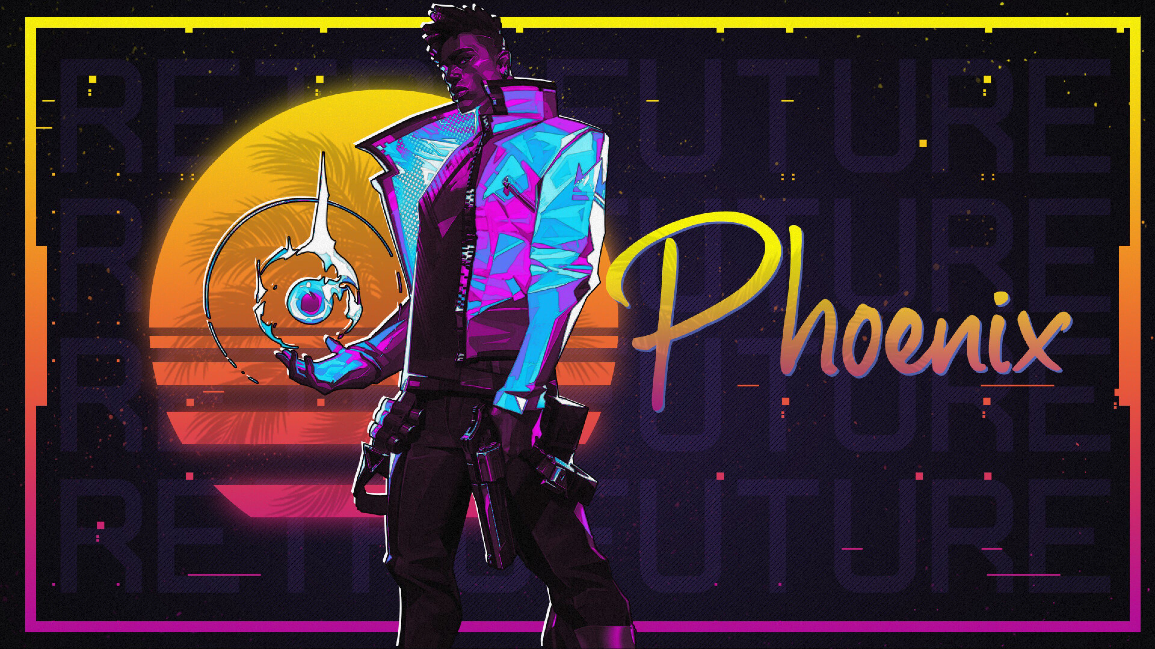 Phoenix Valorant Neon Art 4K HD Games Wallpaper