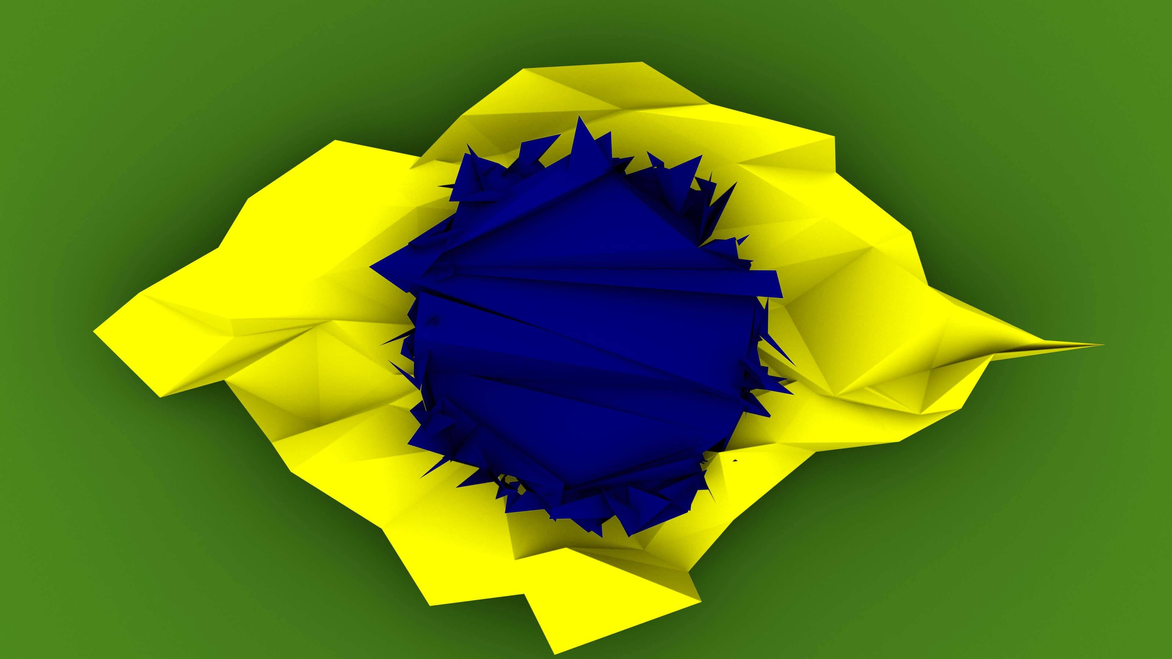 3840x2160 brazil, flag, poly 4k wallpaper JPG 216 kB