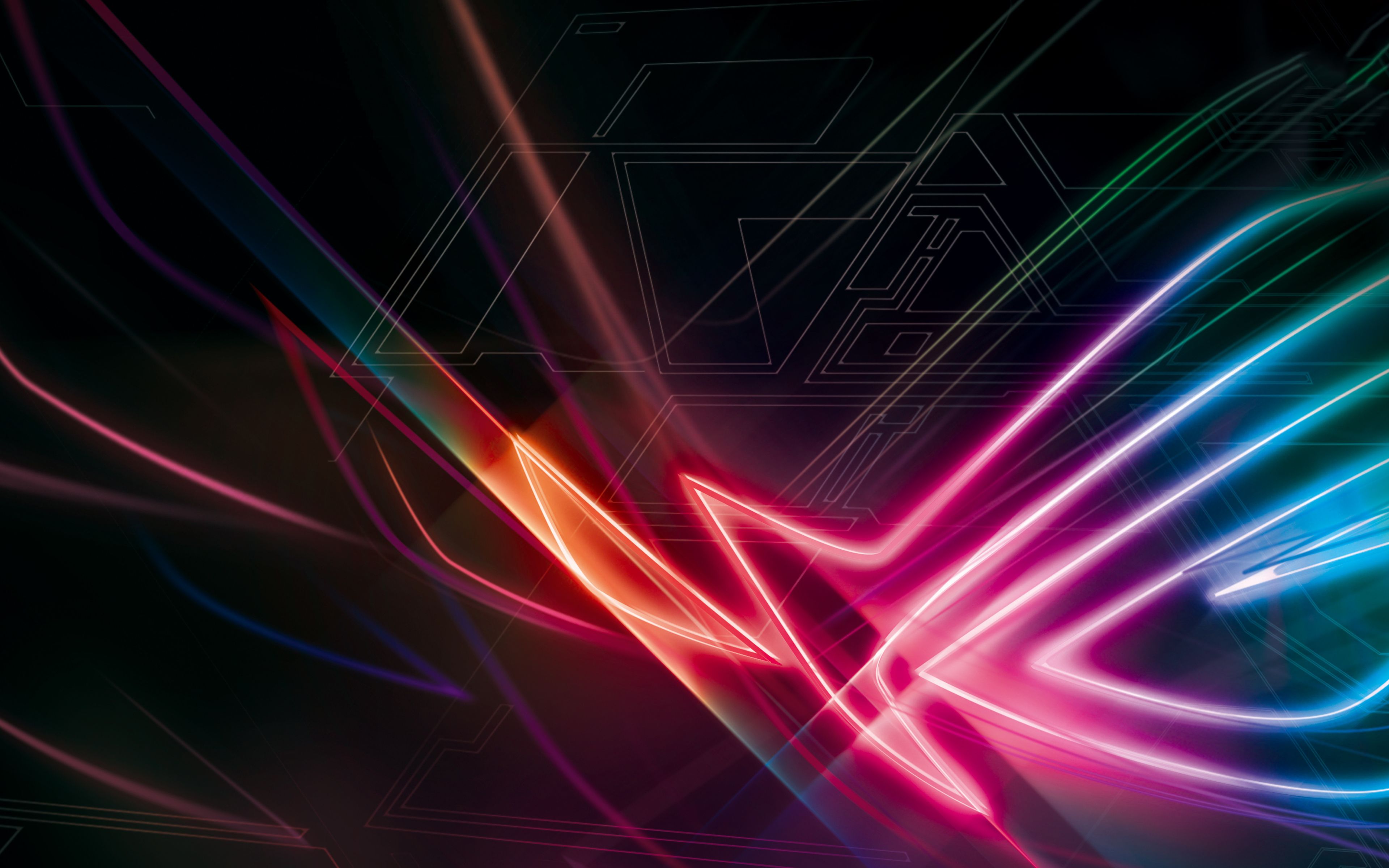 Download wallpaper Republic of Gamers, 4k, neon lights, RoG logo, ASUS, abstract logo, RoG, dark background for desktop with resolution 3840x2400. High Quality HD picture wallpaper