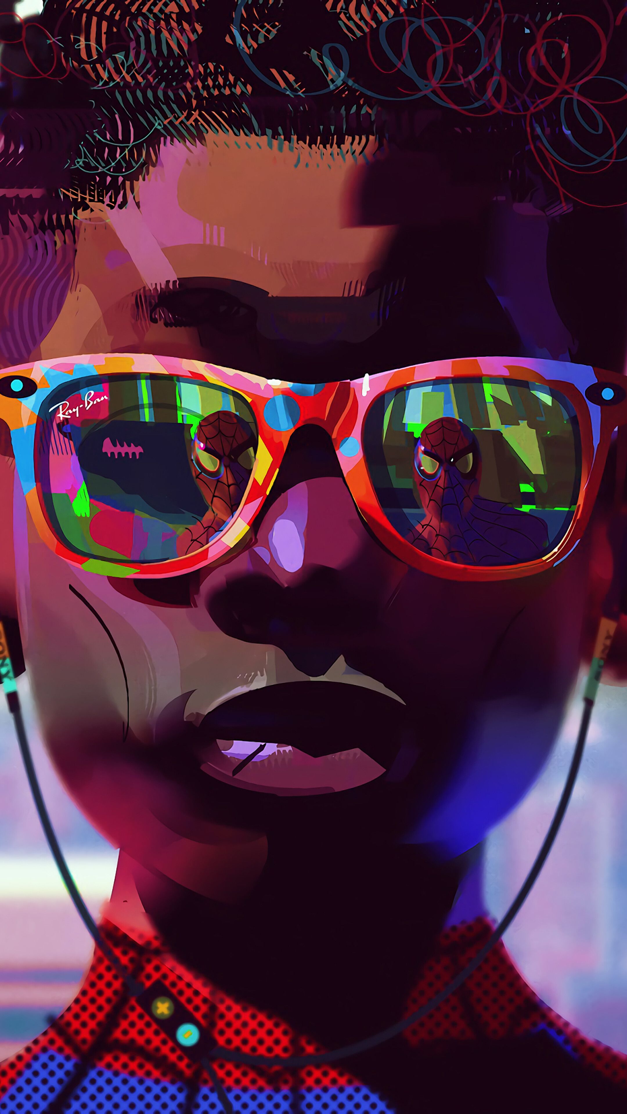 Miles Morales, Sunglasses, Spider Man Into The Spider Verse, 4K Phone HD Wallpaper, Image, Background, Photo And Picture. Mocah HD Wallpaper