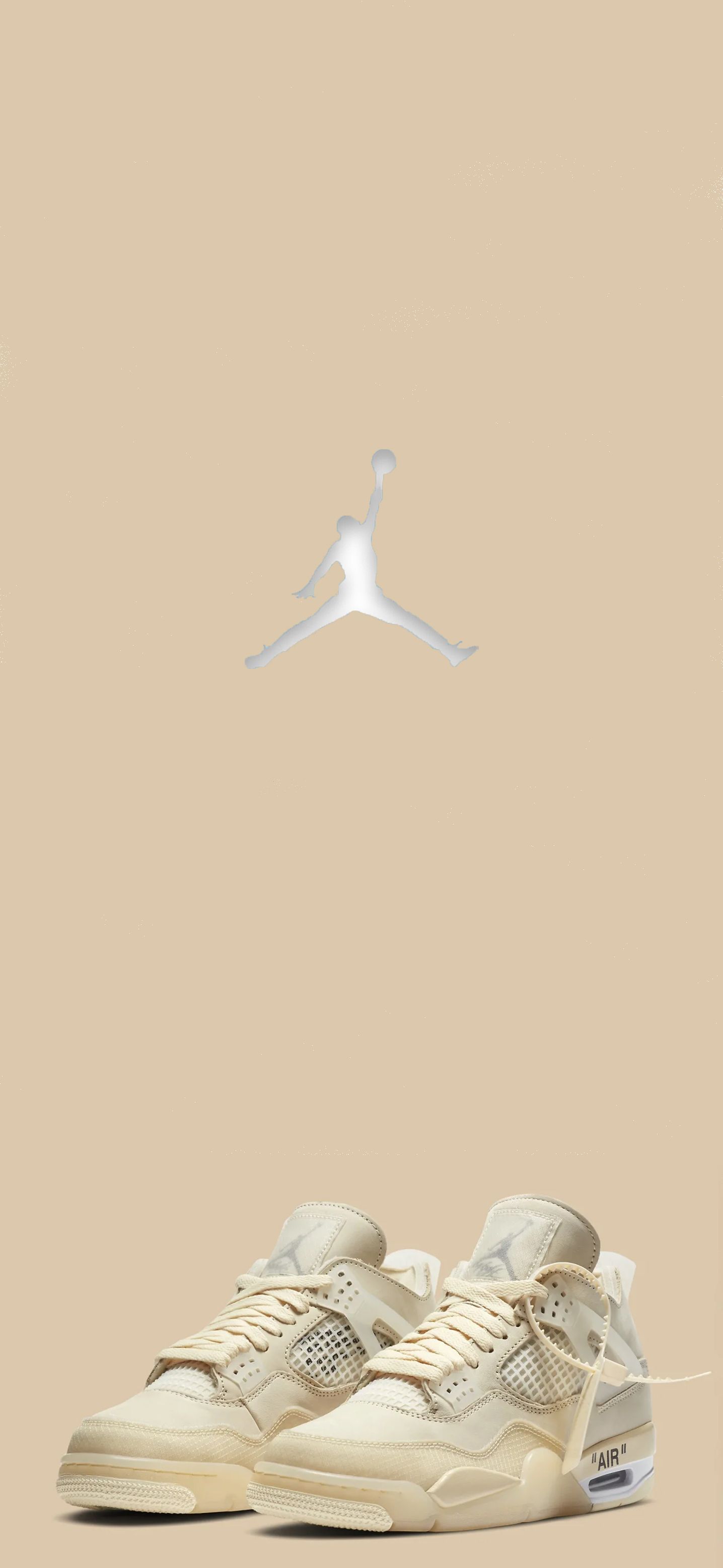 Air Jordan 4 (Off White). Sneakers Wallpaper, Nike Wallpaper, Jordan Shoes Wallpaper