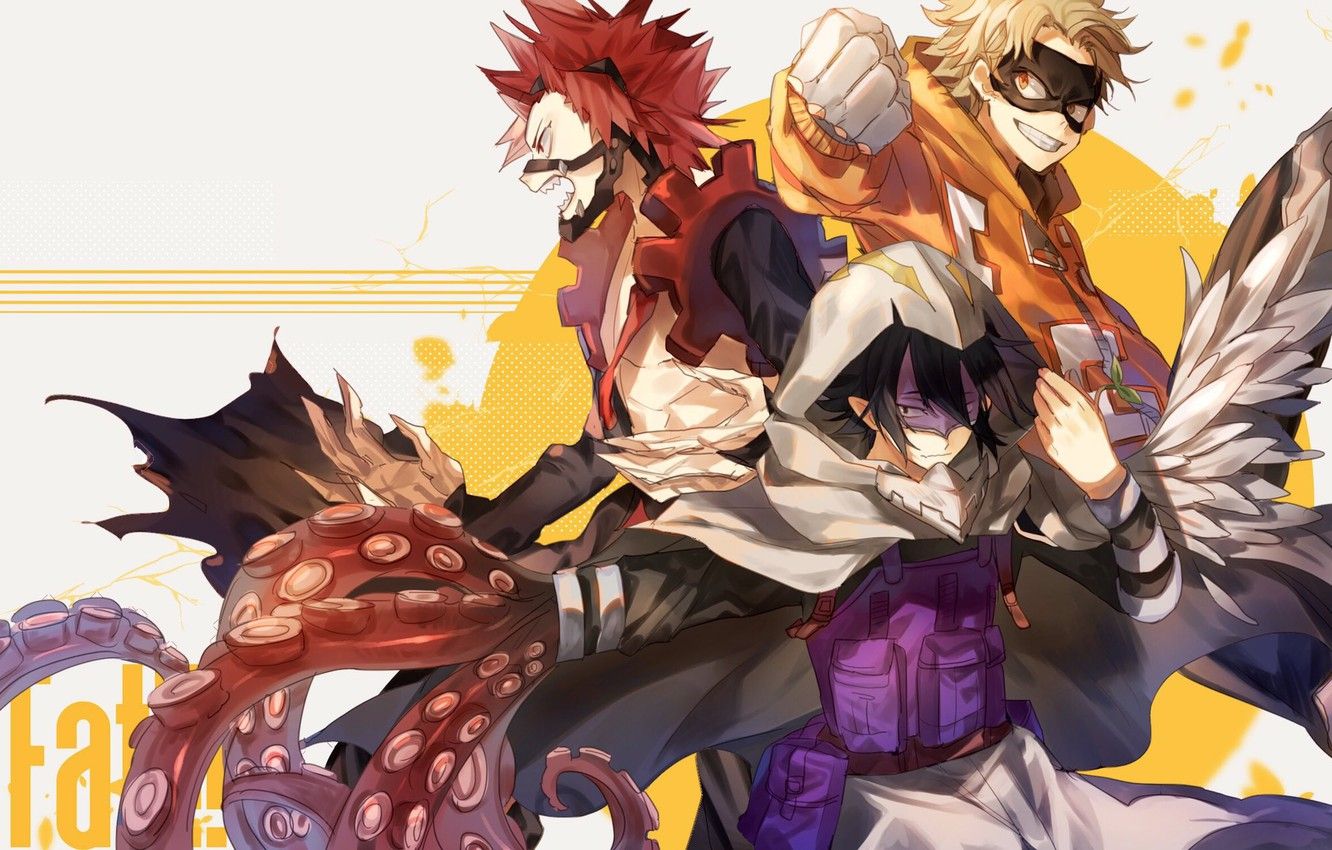 Wallpaper Fanart, Twitter, Boku no Hero Academy, My Hero Academia, Tamaki Majikoi, Kirishima Eijirou, Tgtk 1126, Toyomitsu Taishiro image for desktop, section сёнэн