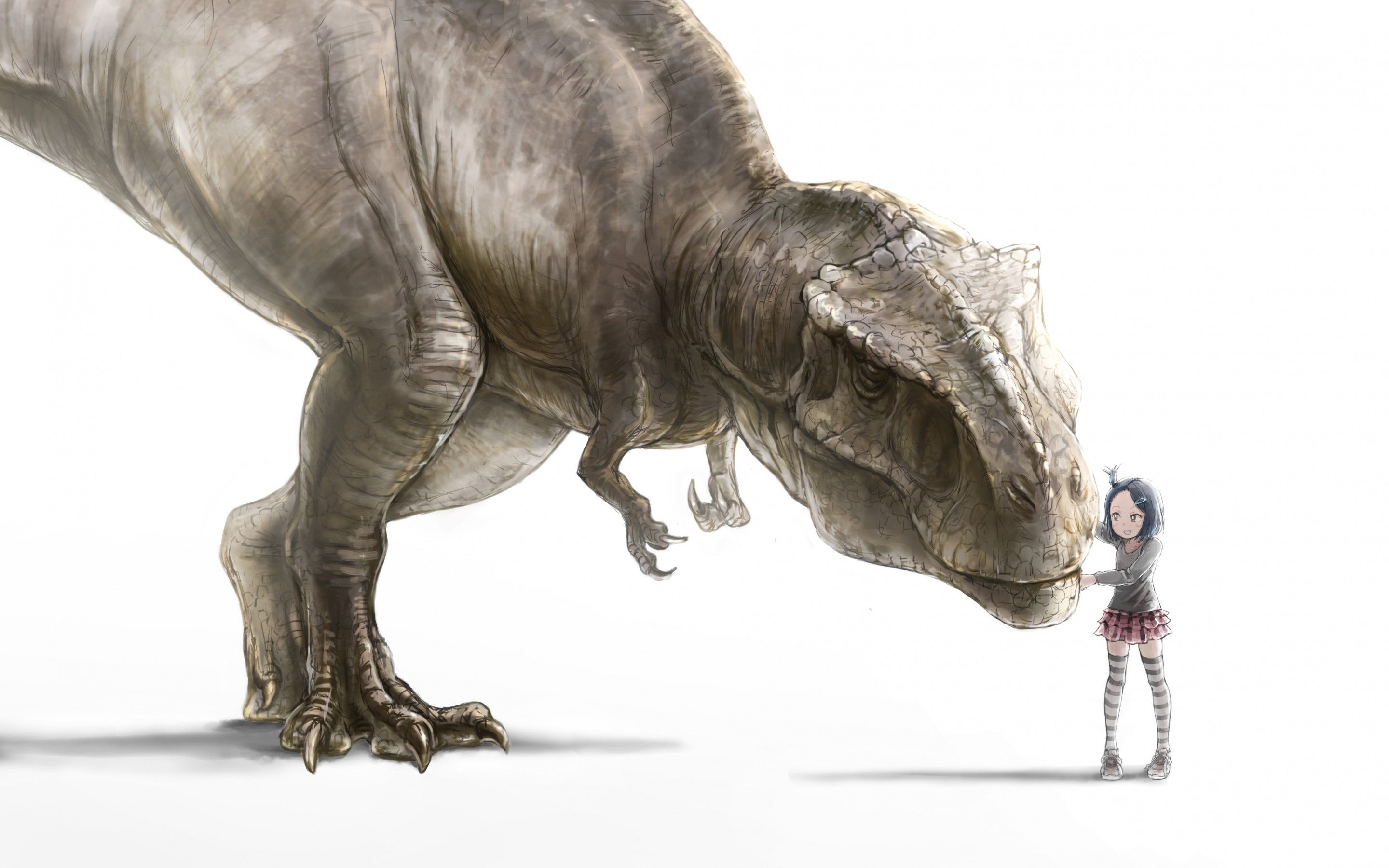 Download 2880x1800 Anime Girl, Dinosaur, Loli Wallpaper for MacBook Pro 15 inch