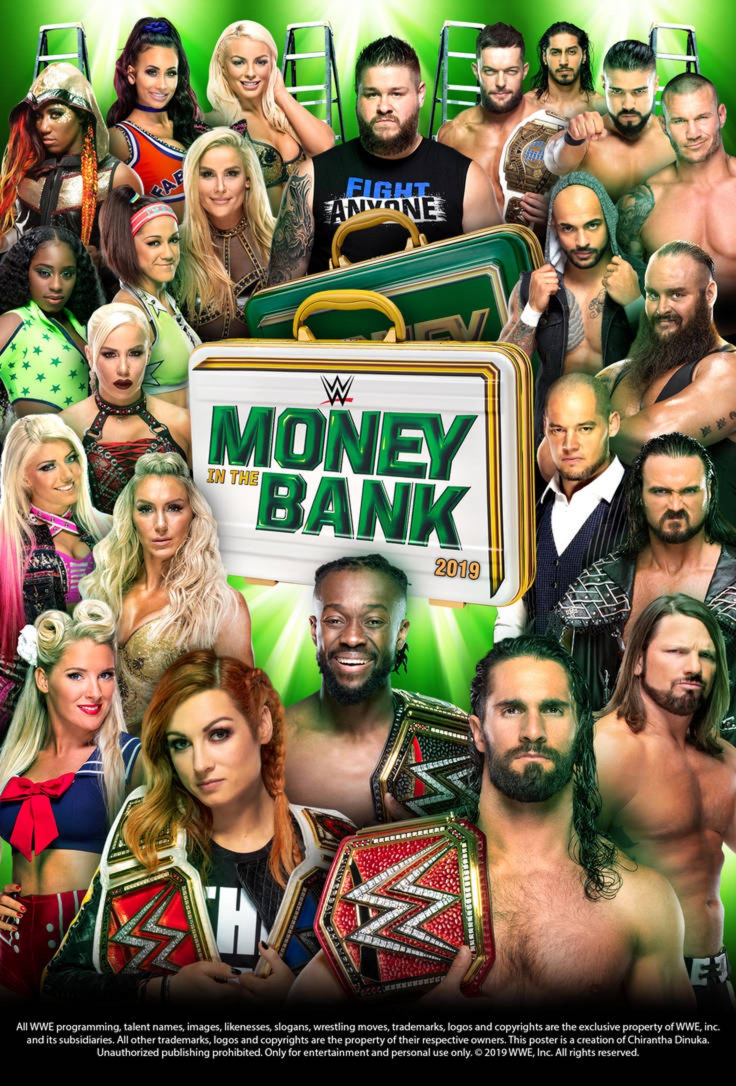 WWE Money in the Bank 2019 Poster. Wwe money, Wwe, Wwe ppv