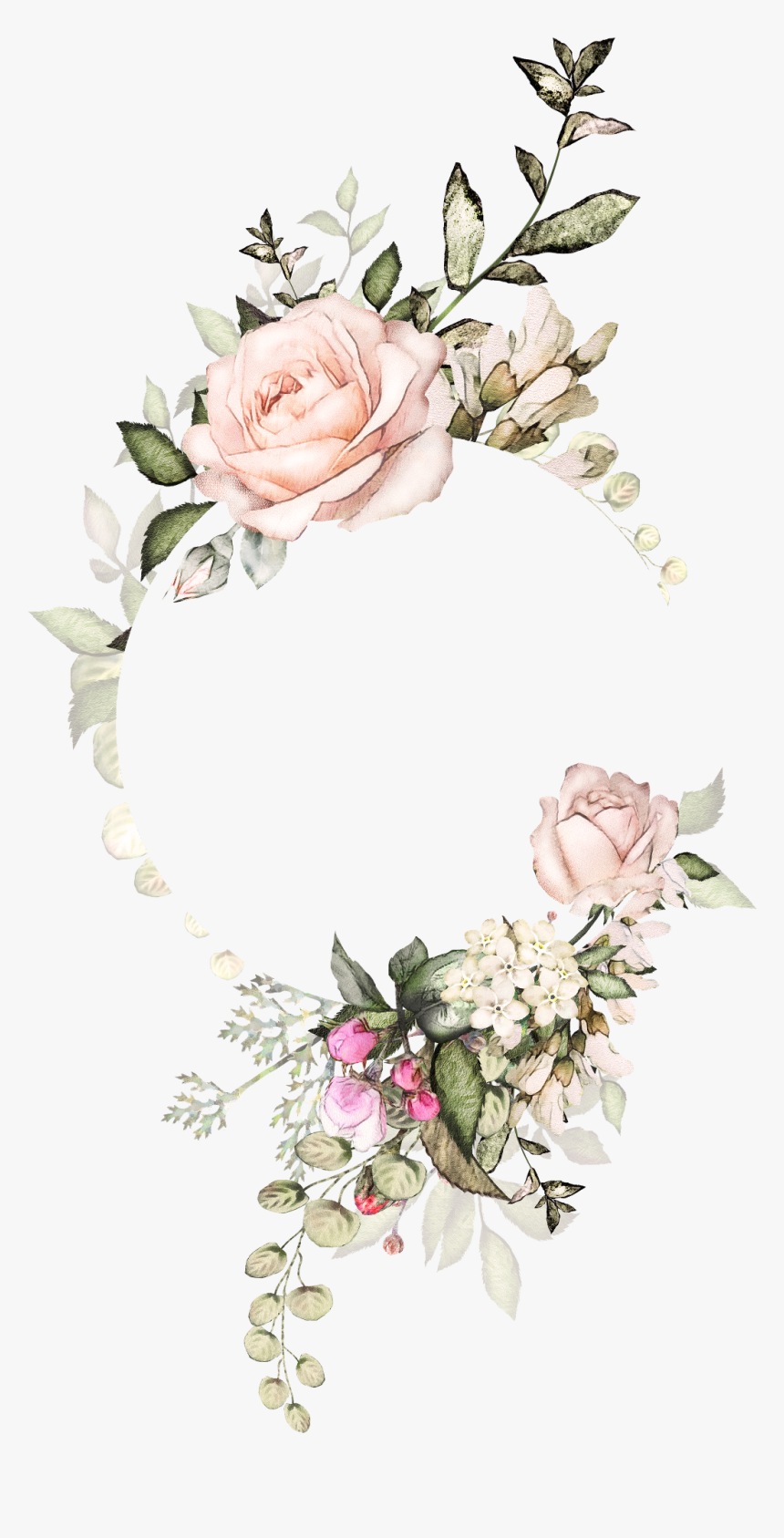 watercolor #flower #frame #frameflower #aesthetic Design For Wedding Invitation, HD Png Download, Transparent Png Image