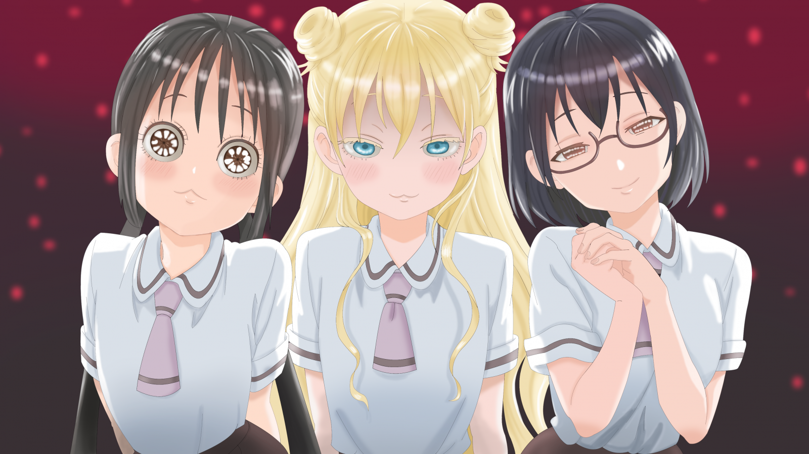Wallpaper, Asobi Asobase, anime, school girls, three, Hanako Honda, olivia, Kasumi Nomura, manga, mangaka 3885x2185