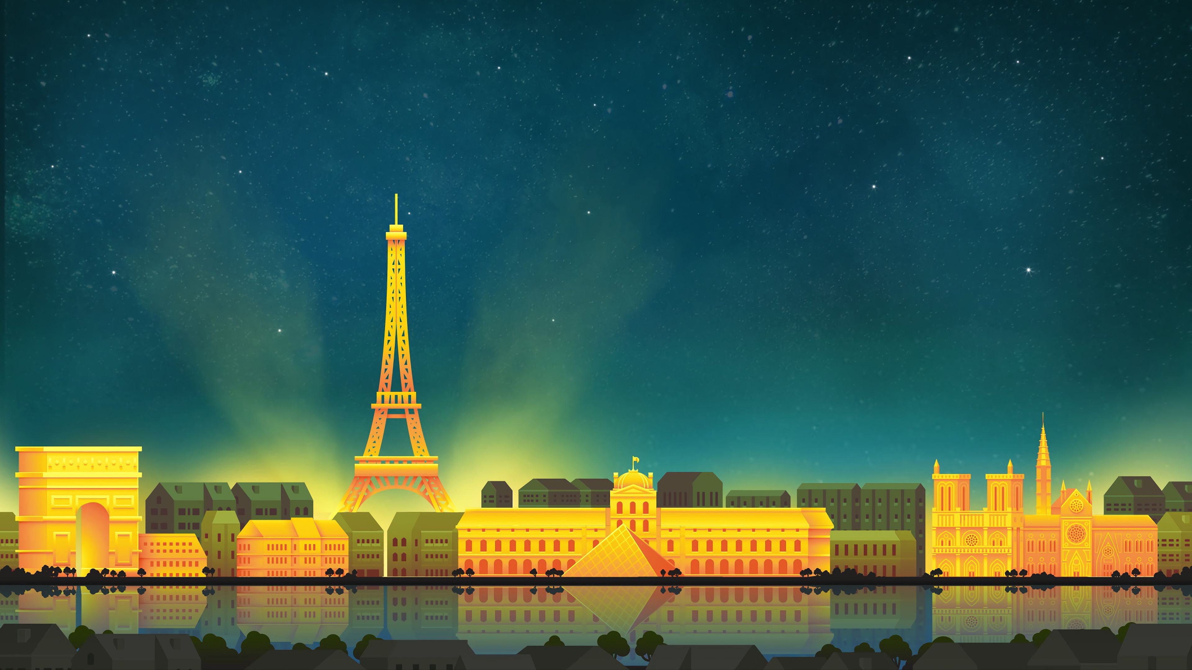 Eiffel Tower Minimalist Wallpaper