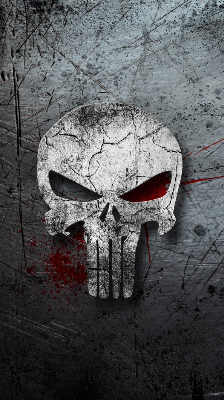 Download Punisher Logo iPhone Dark Wallpaper