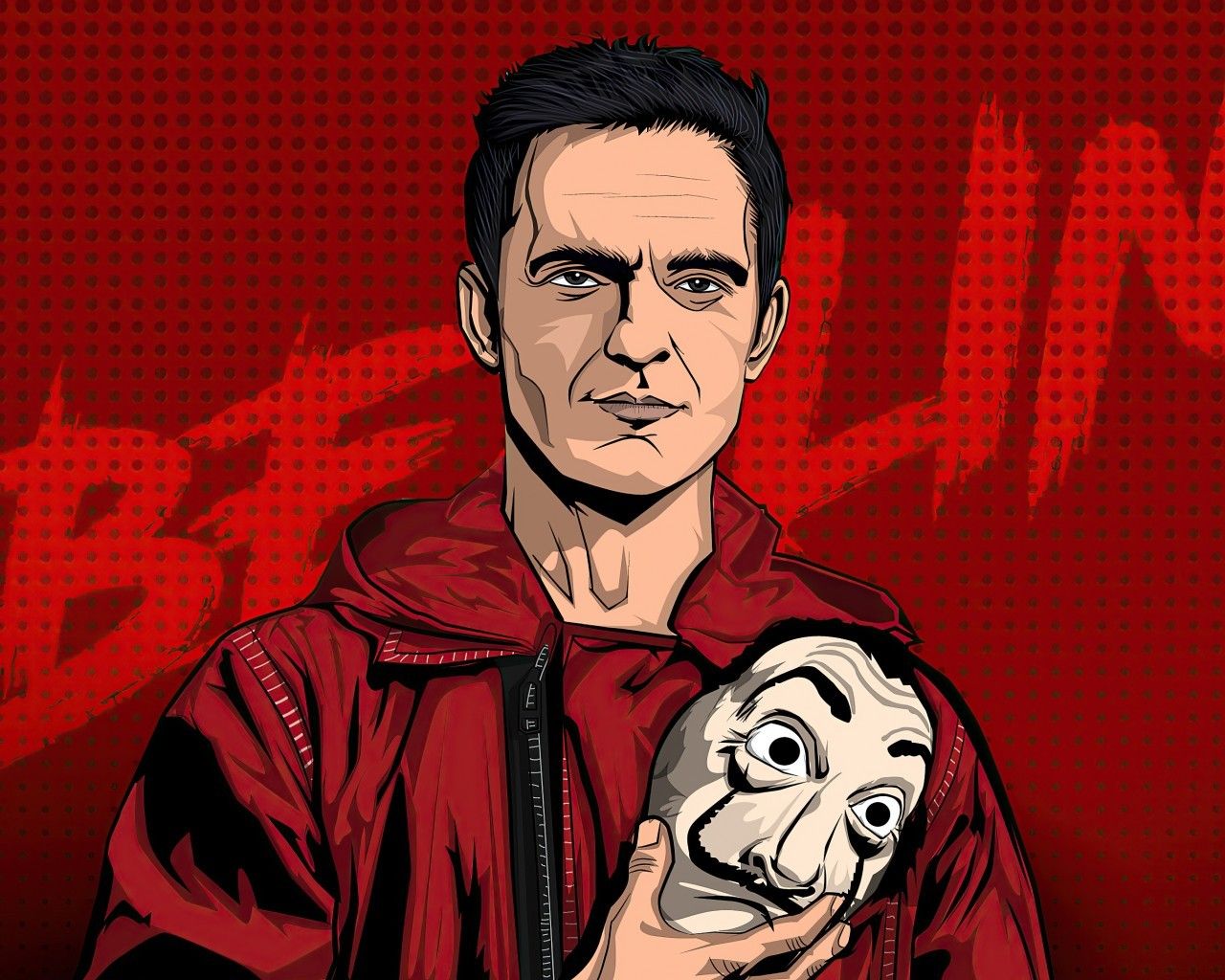 Download 1280x1024 La Casa De Papel, Netflix Series, Berlin, Money Heist, Artwork Wallpaper