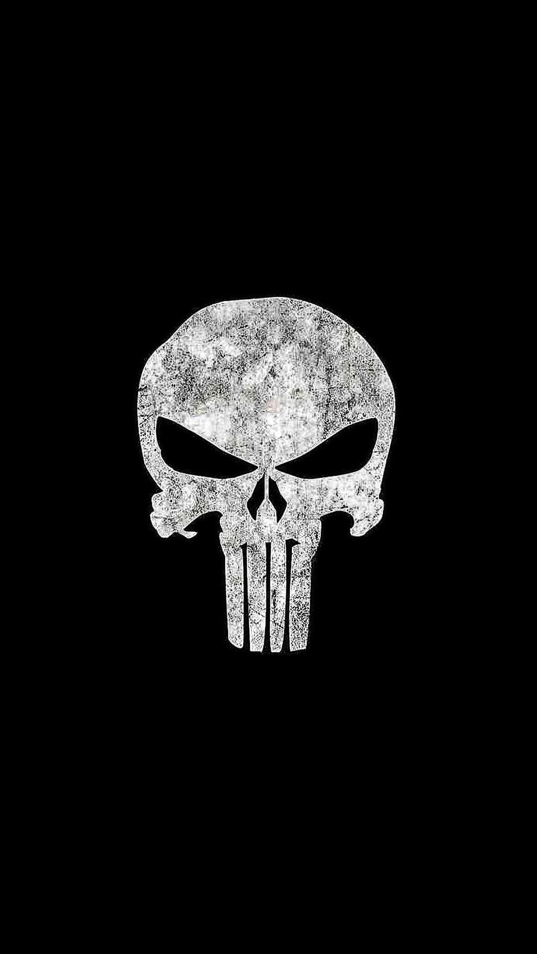 Download Punisher Logo iPhone Dark Wallpaper