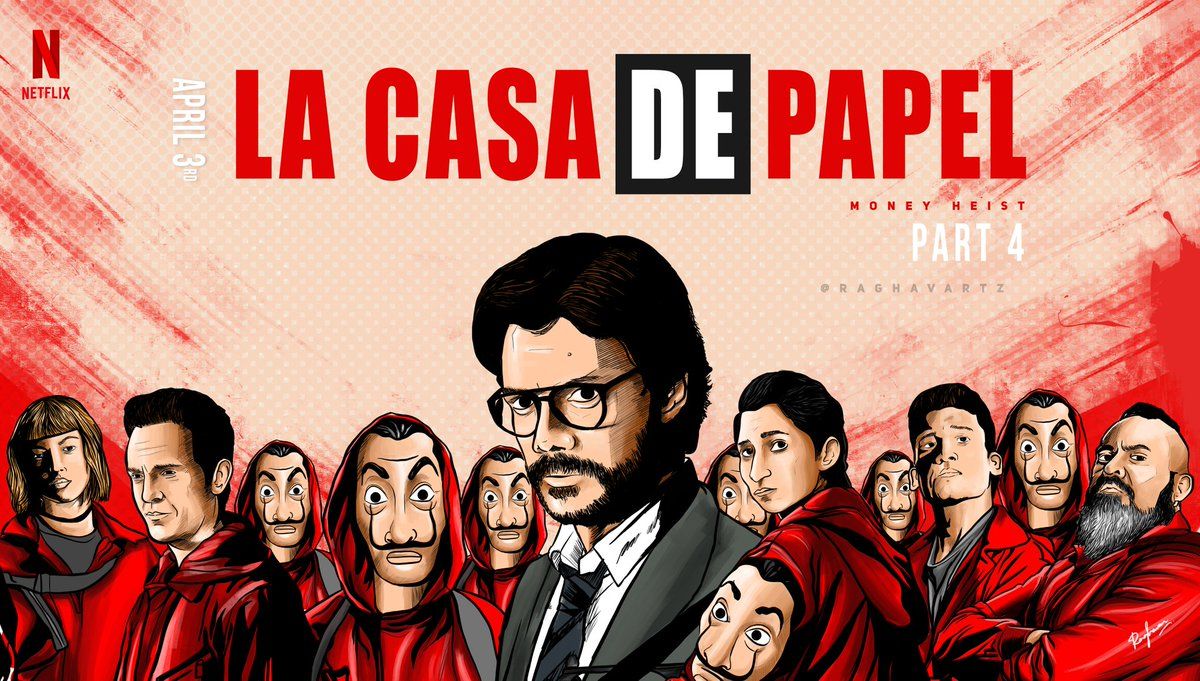 Raghavartz for #MoneyHeist4 desktop wallpaper material.✌️ #LCDP4 #Moneyheistseason4