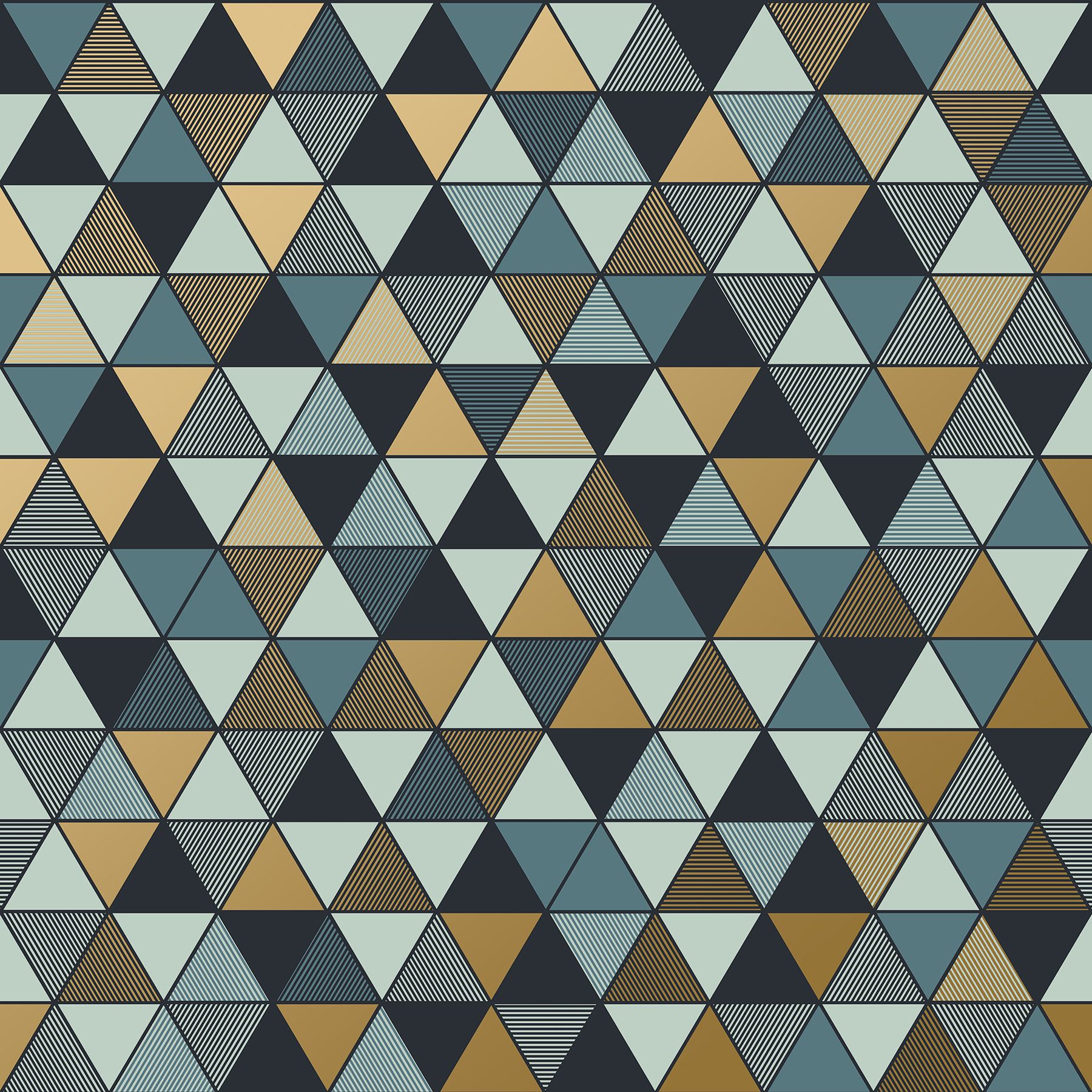 Columbia Paints. Triangular Multicolor Geometric Wallpaper