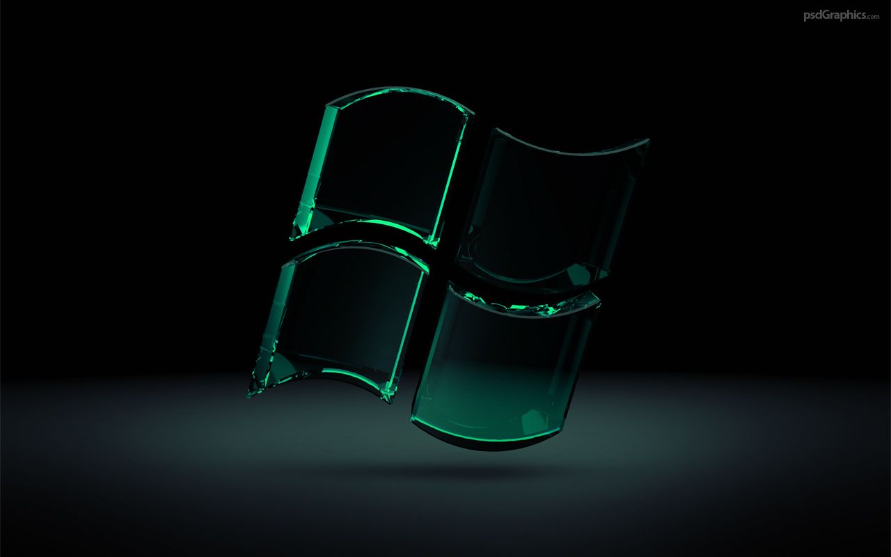Top Quality Wallpaper: Dark Green Glass 3D Desktop Wallpaper
