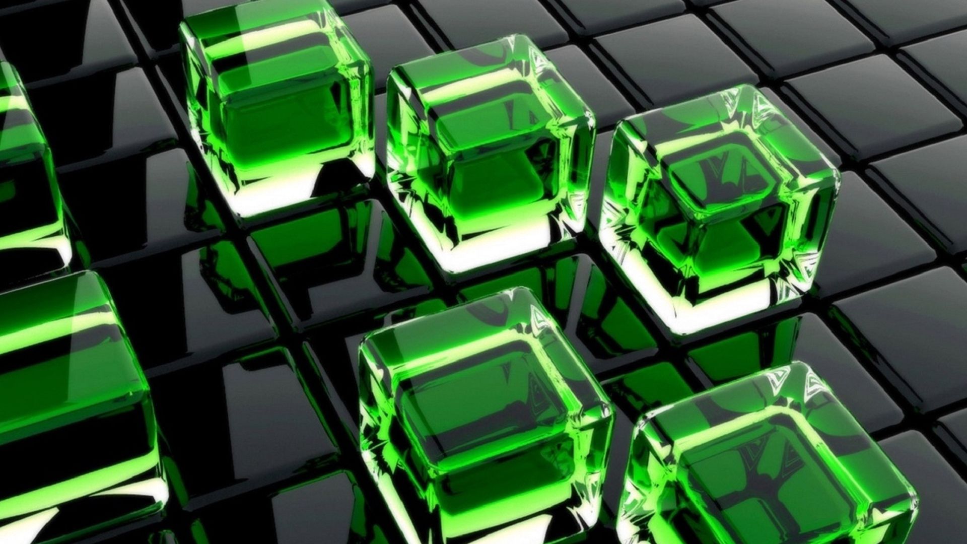 Green Glass Cubes 3D Wallpaper Free HD Wallpaper Image Photo Pics