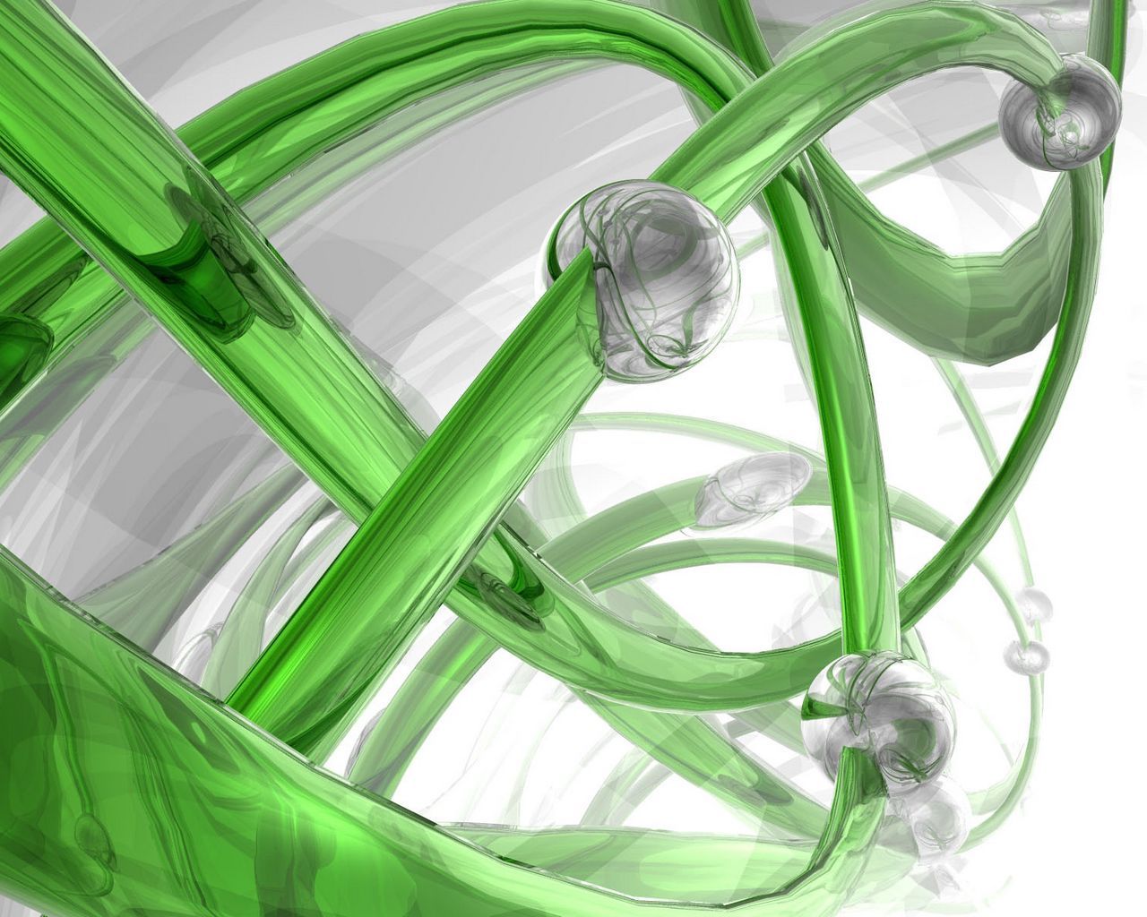 Download wallpaper 1280x1024 3D, spiral, glass, green, white standard 5:4 HD background