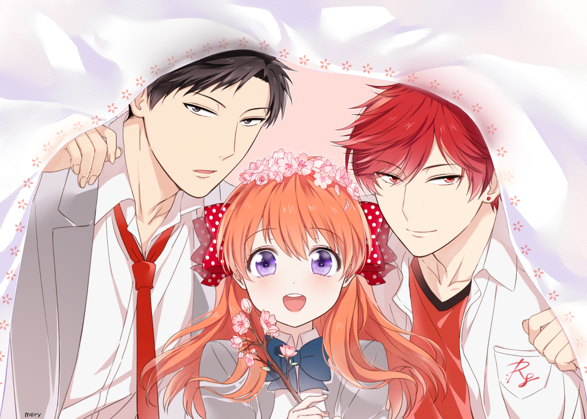 Chiyo Sakura Gekkan Shoujo Nozaki Kun Mikoto Mikoshiba Umetarou Nozaki Wallpaper:1920x1369