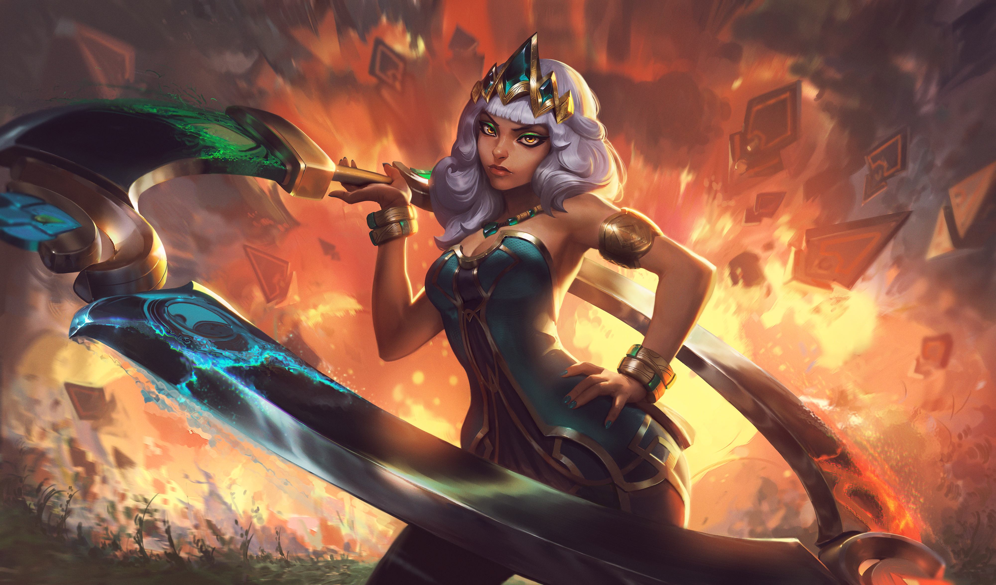 Qiyana (Empress of the Elements) splash art wallpaper Full HD & 4k [Artist: Riot games] of Legends Clan [anime pics & digital art]