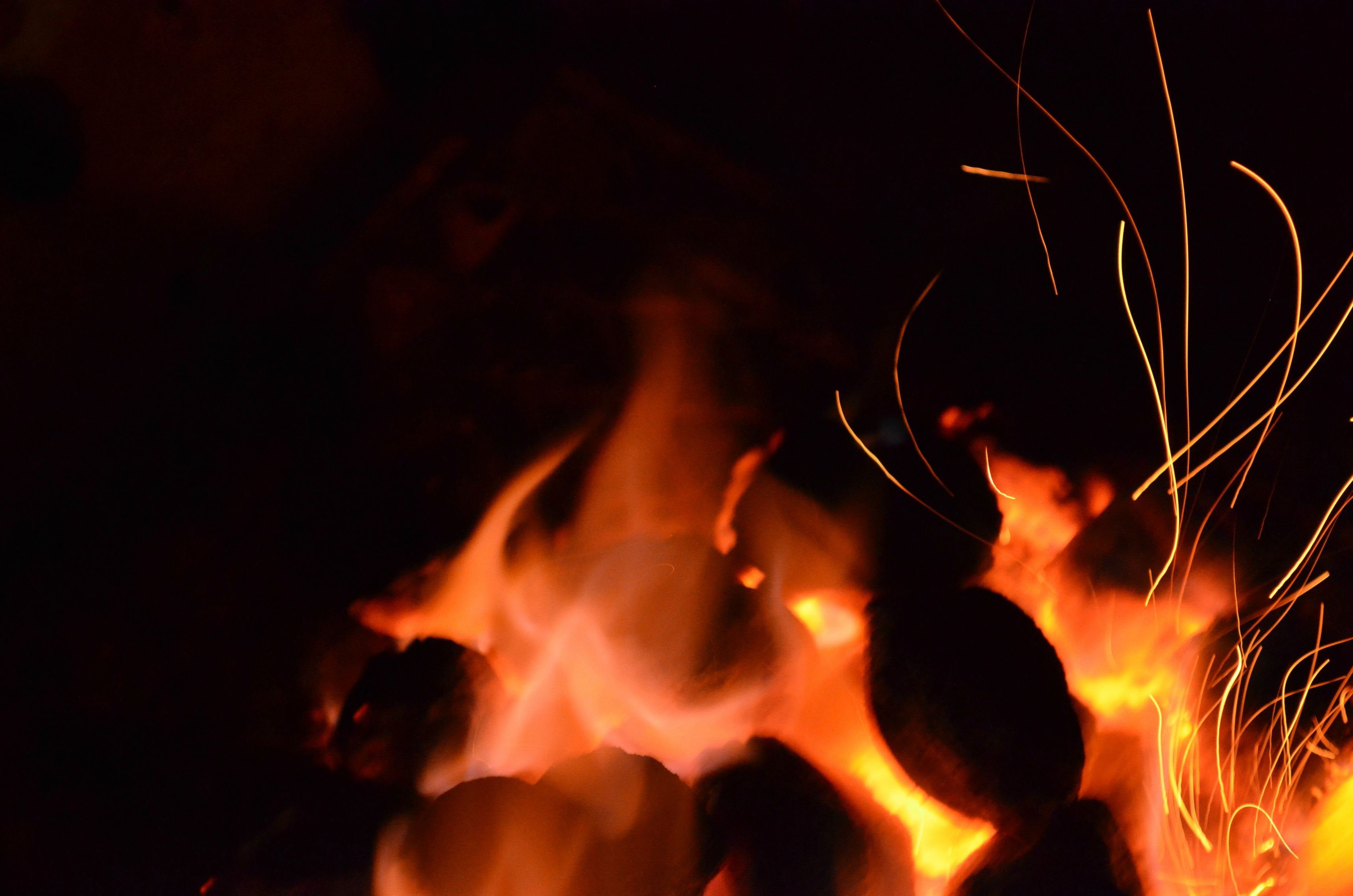 Lucky photo of burning charcoal