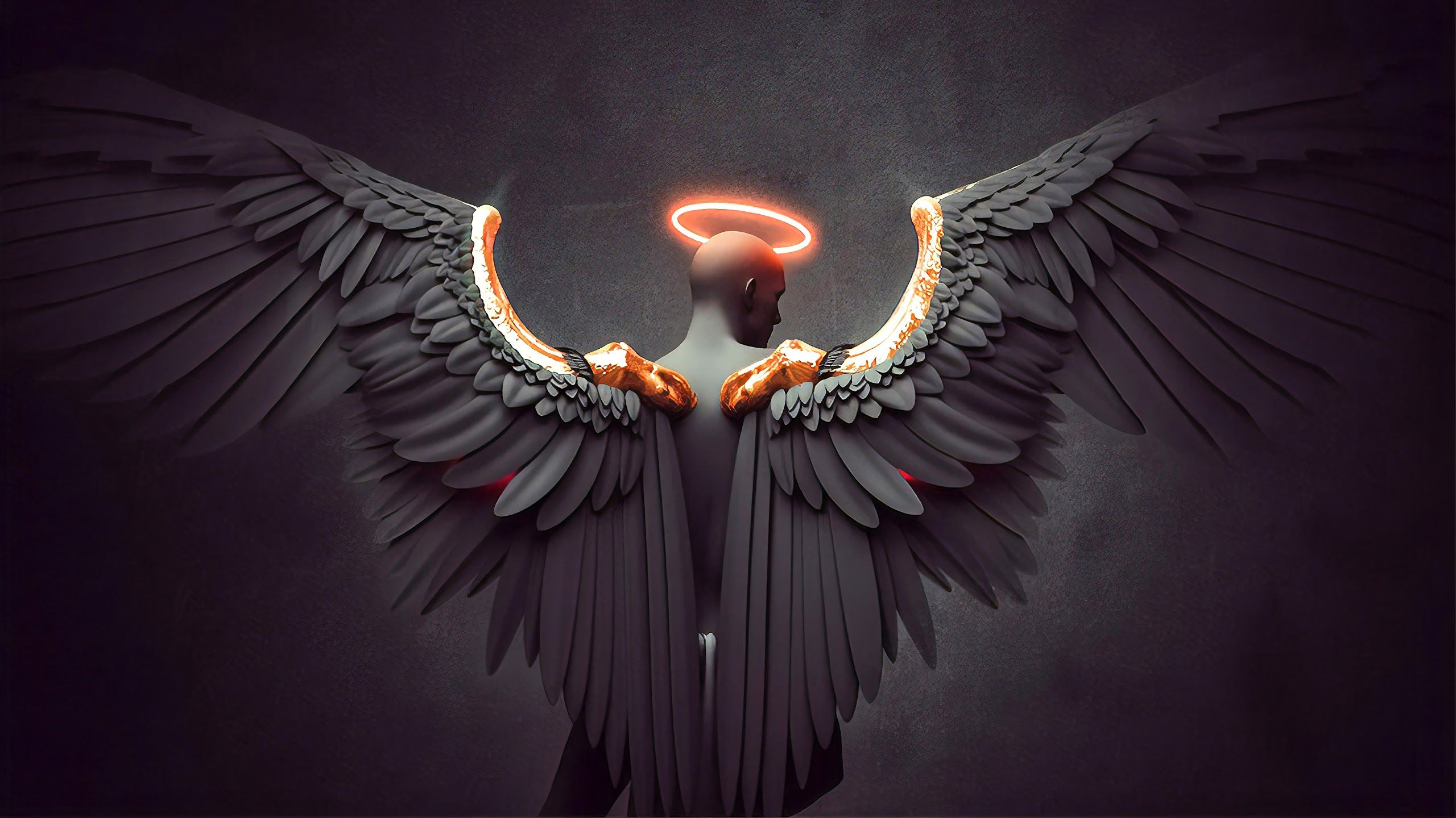 Angel Angel Wings Digital Art 4K Wallpaper