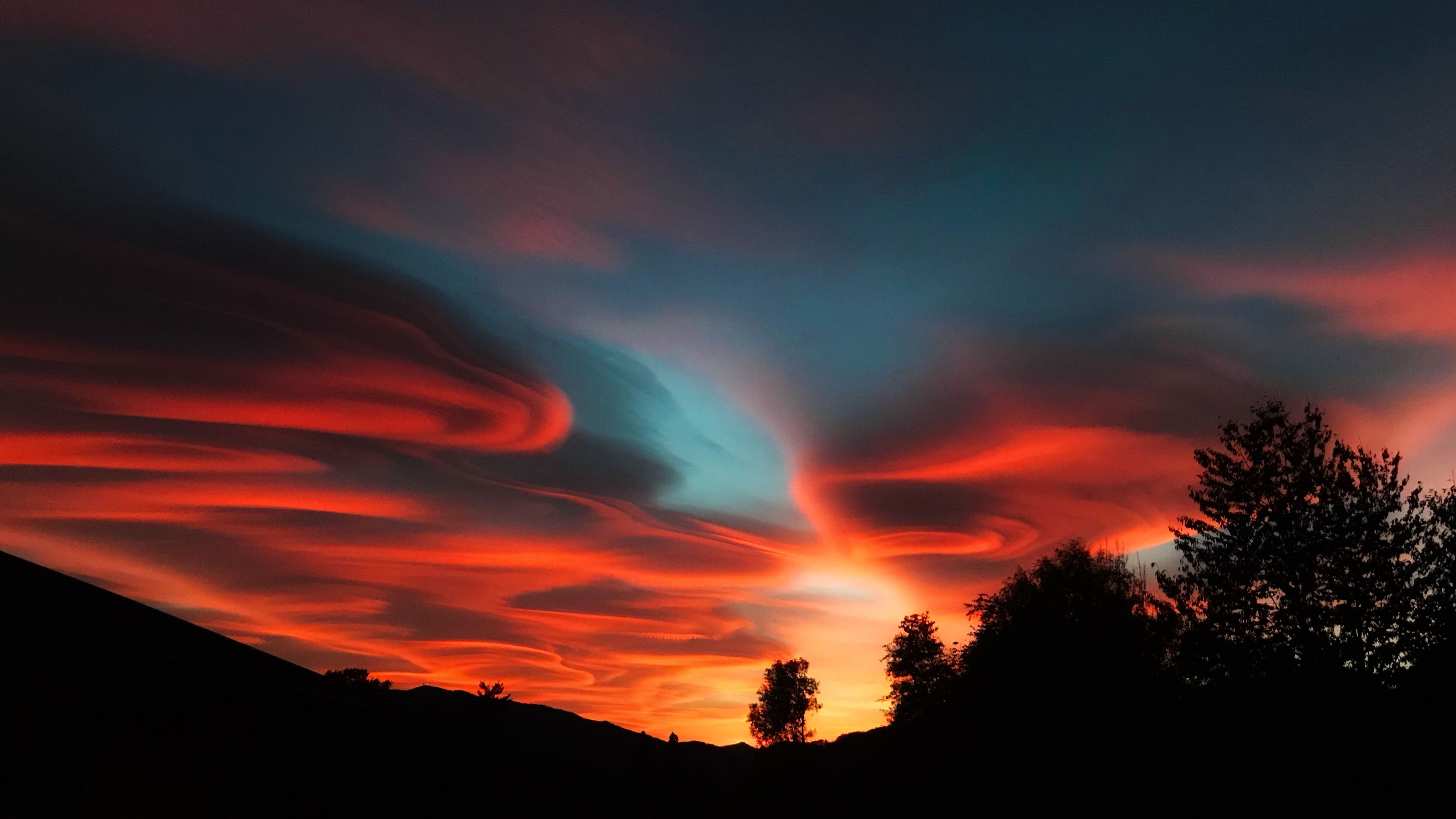 Download Sunset, orange clouds, sky wallpaper, 3840x 4K UHD 16: Widescreen