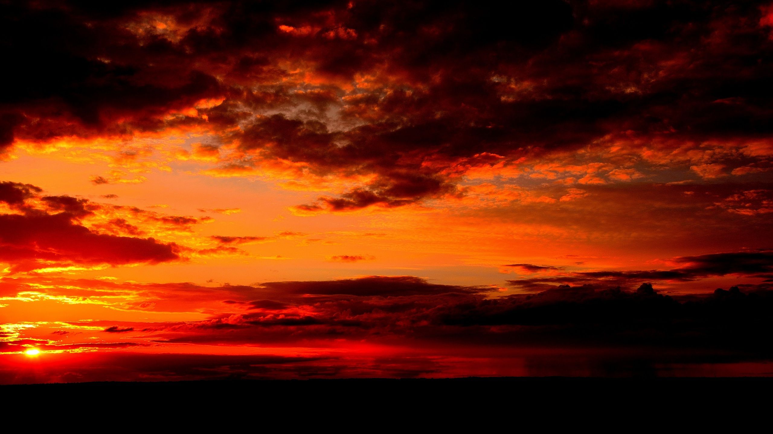 Wallpaper 4k clouds, sunset, horizon, dark 4k Clouds, Horizon, sunset
