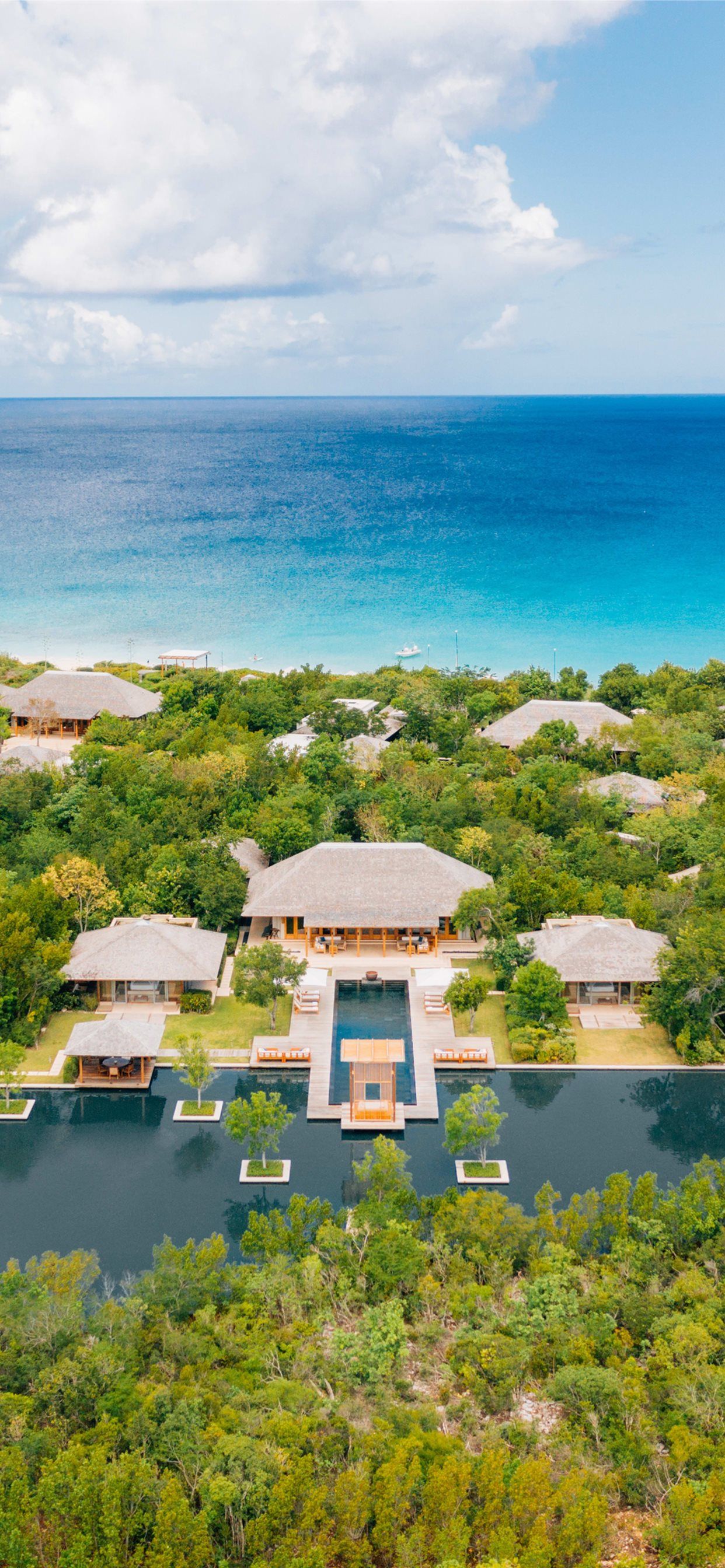 Villa aerial view Amanyara Providenciales en 2020 iPhone X Wallpaper Free Download