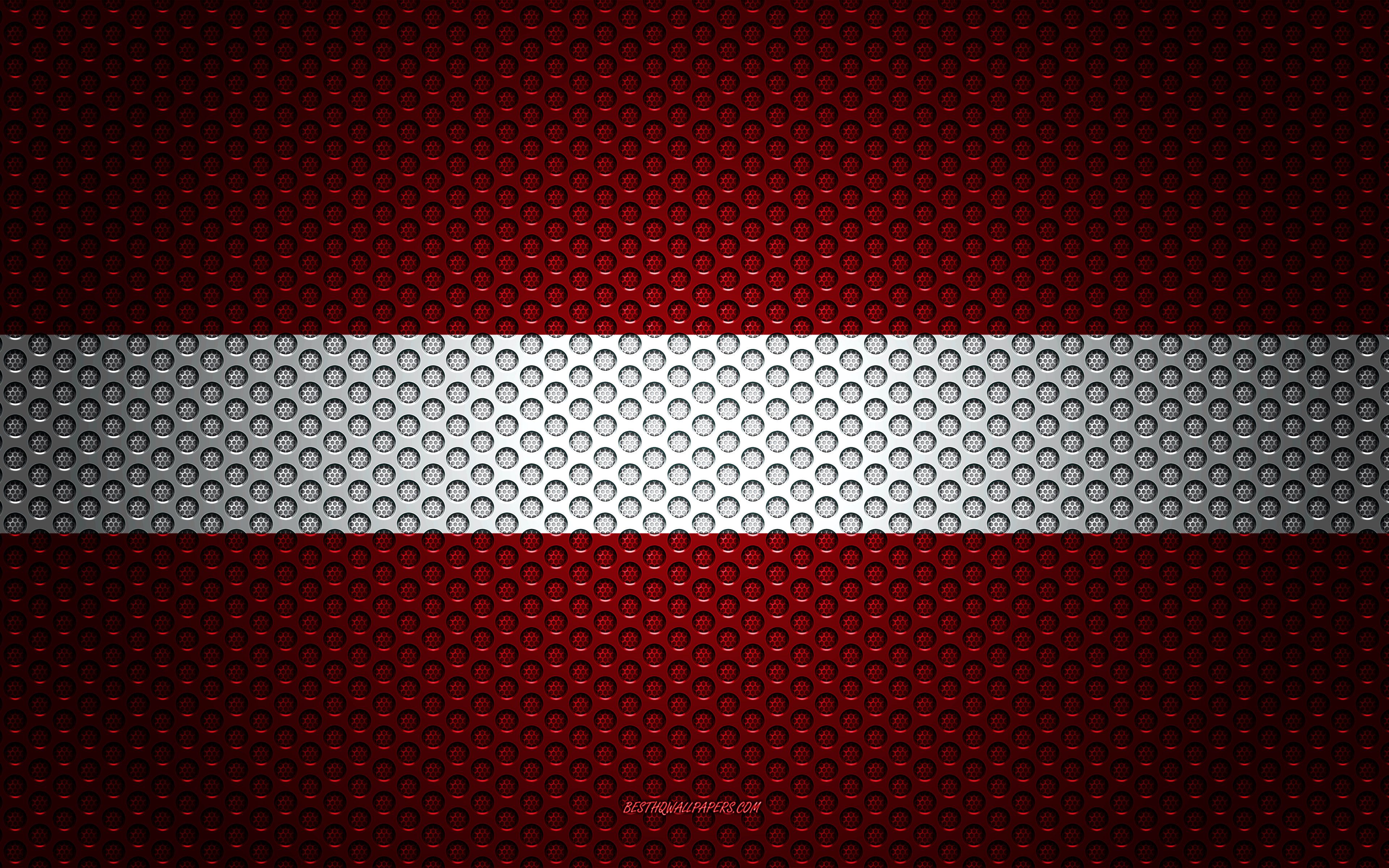 Download wallpaper Flag of Latvia, 4k, creative art, metal mesh texture, Latvian flag, national symbol, Latvia, Europe, flags of European countries for desktop with resolution 3840x2400. High Quality HD picture wallpaper