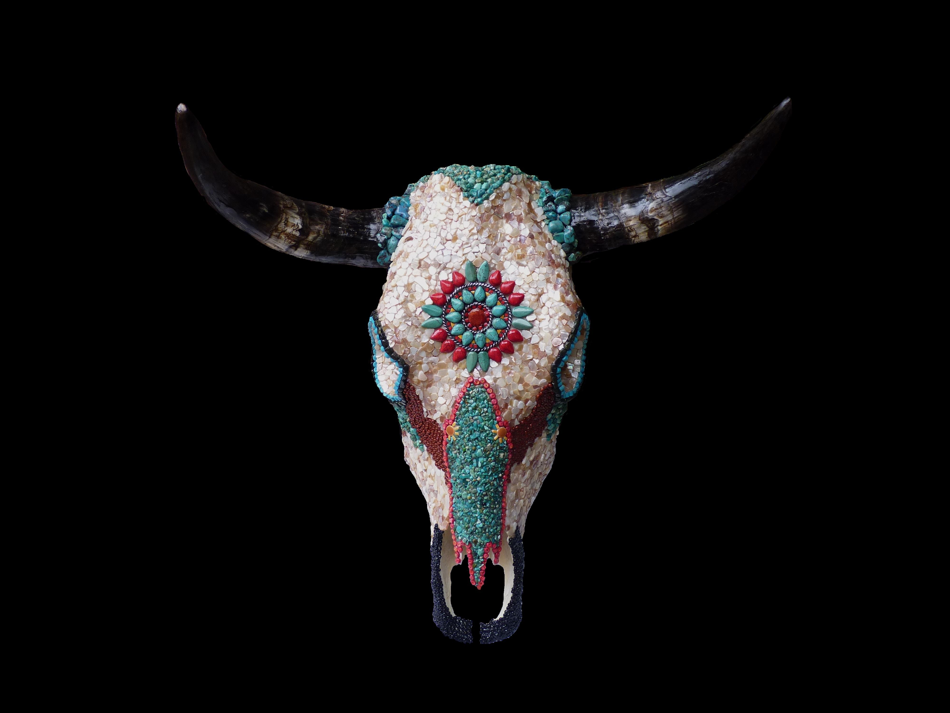 Free download Southwestern Native American Style Mosaic Wall Decor Cow Skull with [4000x3000] for your Desktop, Mobile & Tablet. Explore Southwestern Wallpaper Patterns. Southwestern Wallpaper Patterns, Southwestern Wallpaper, Southwestern