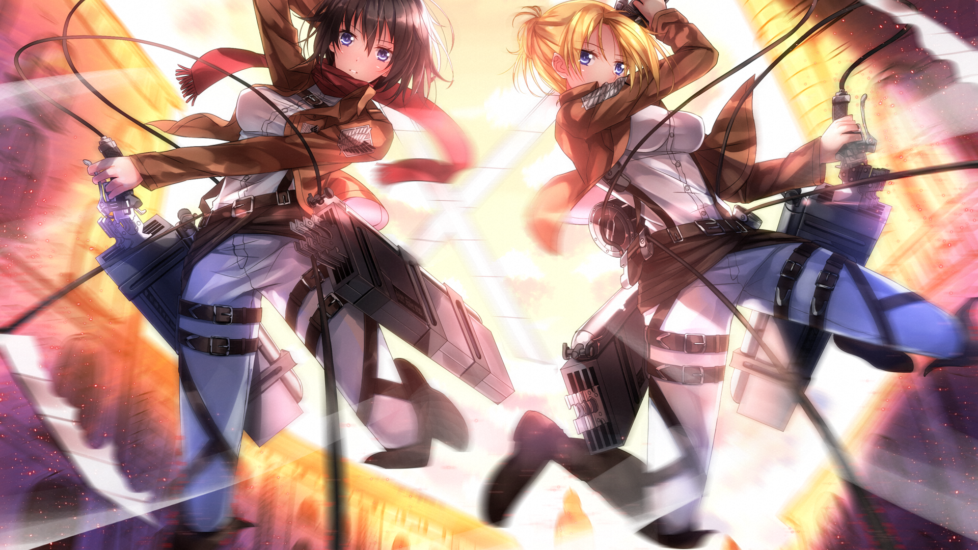 Free download Mikasa Ackerman and Annie Leonhardt Attack on Titan Wallpaper 4296 [1920x1080] for your Desktop, Mobile & Tablet. Explore Attack on Titan Annie Wallpaper. Attack on Titans Wallpaper
