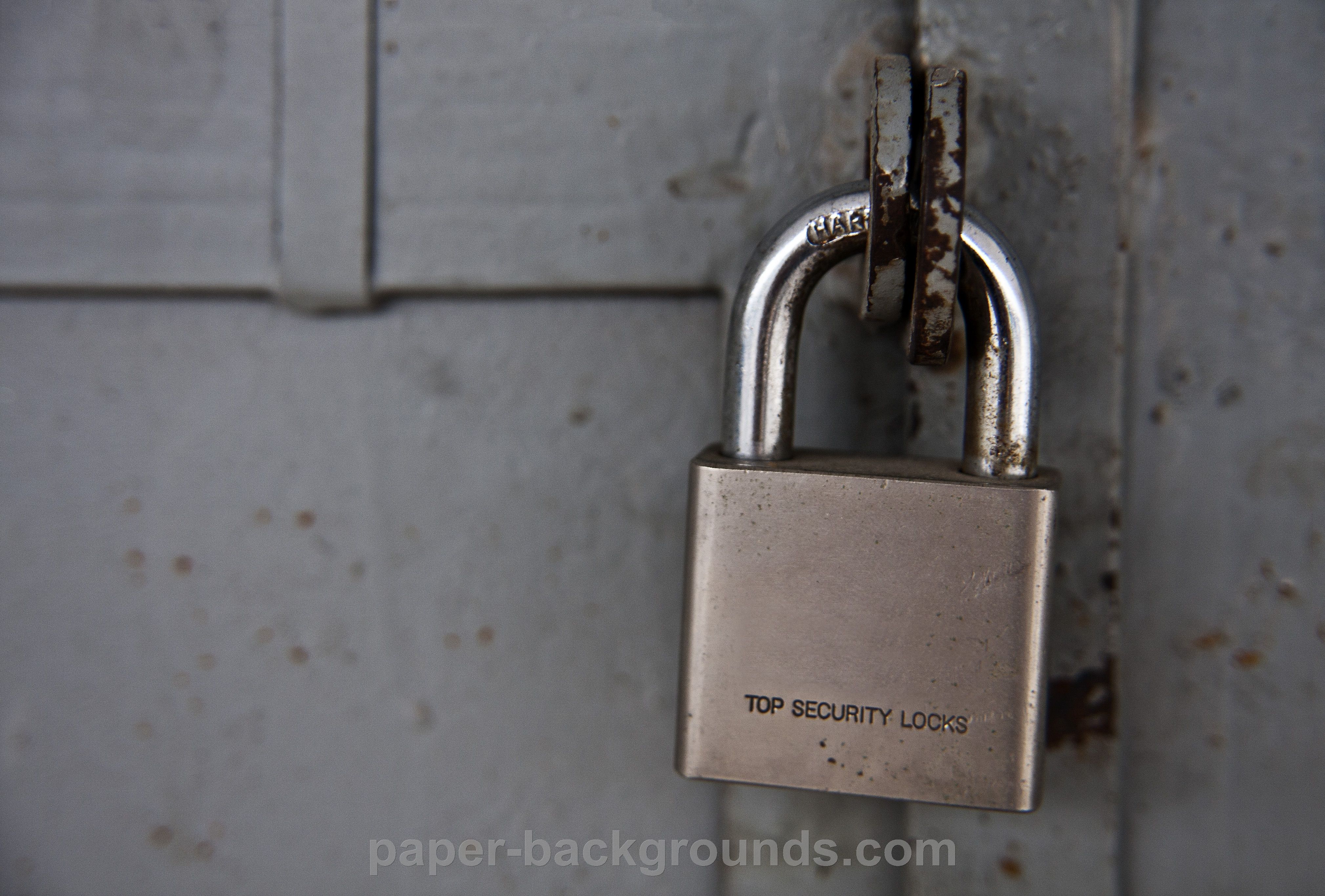 Paper Background. Metal Door with Security Lock Background