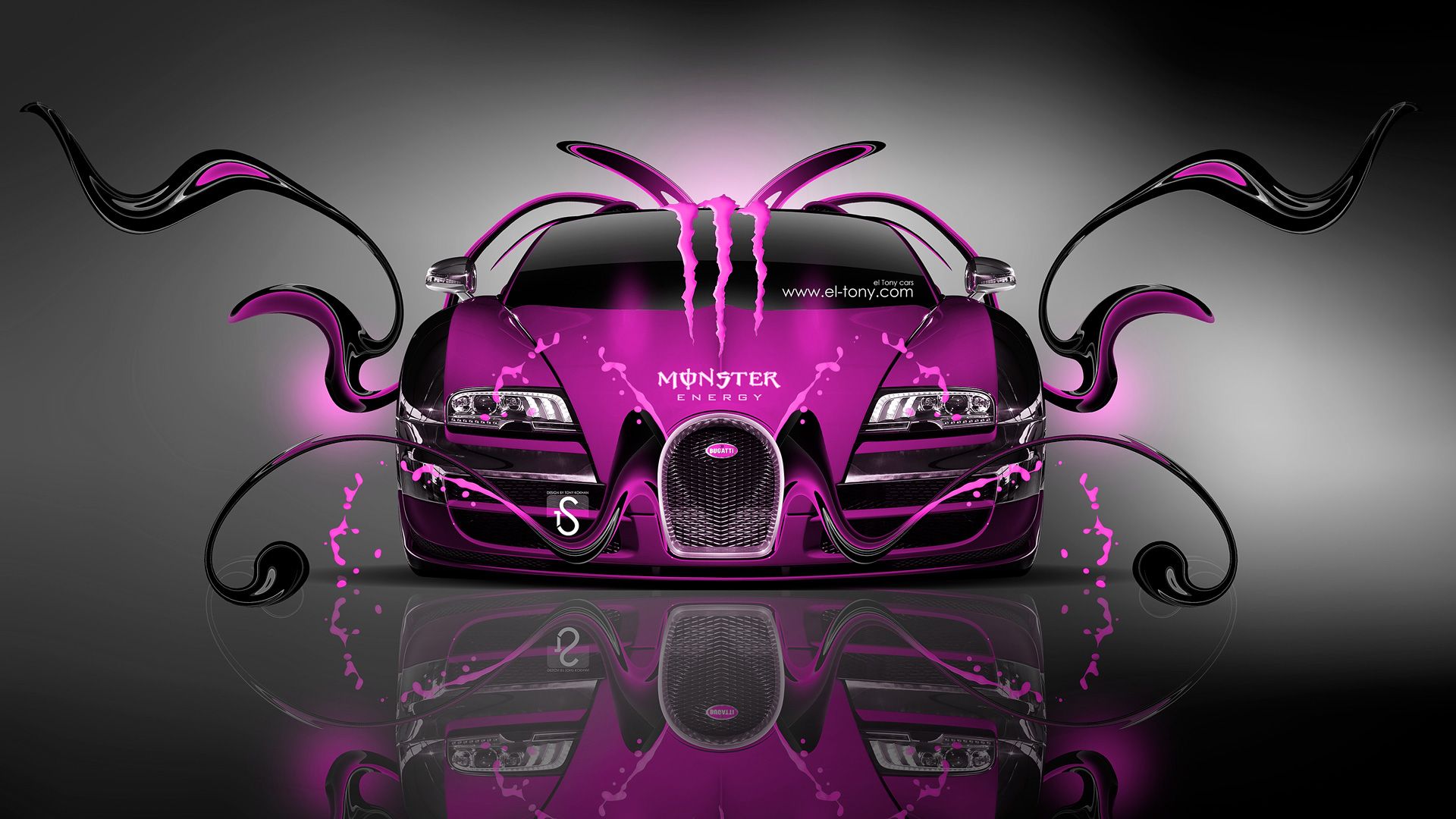 pink and purple bugatti