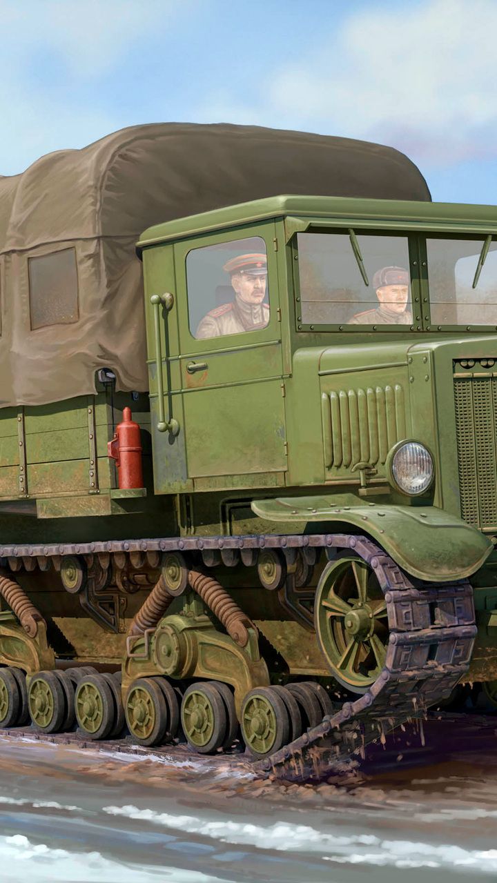 artillery, heavy, tractor, conveyor, art desktop wallpaper 16624