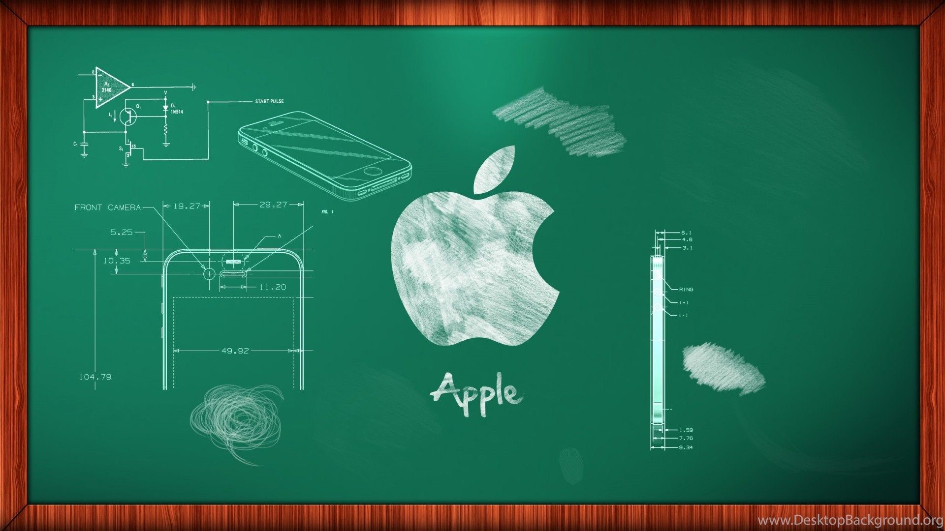 Apple Chalk Board Wallpaper Amazing High Resol Desktop Background