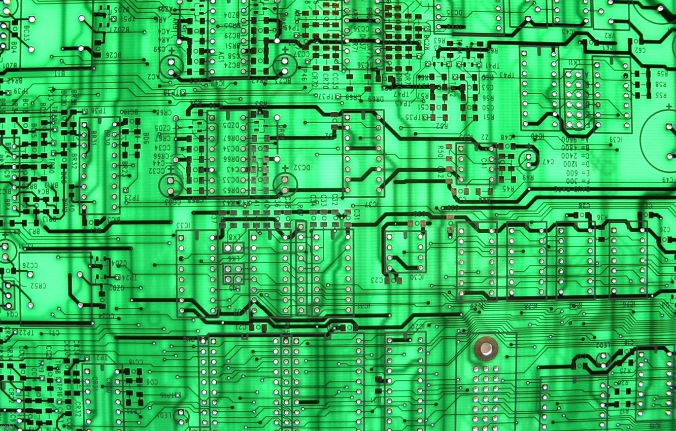 Wallpaper green, background, circuit board image for desktop, section текстуры
