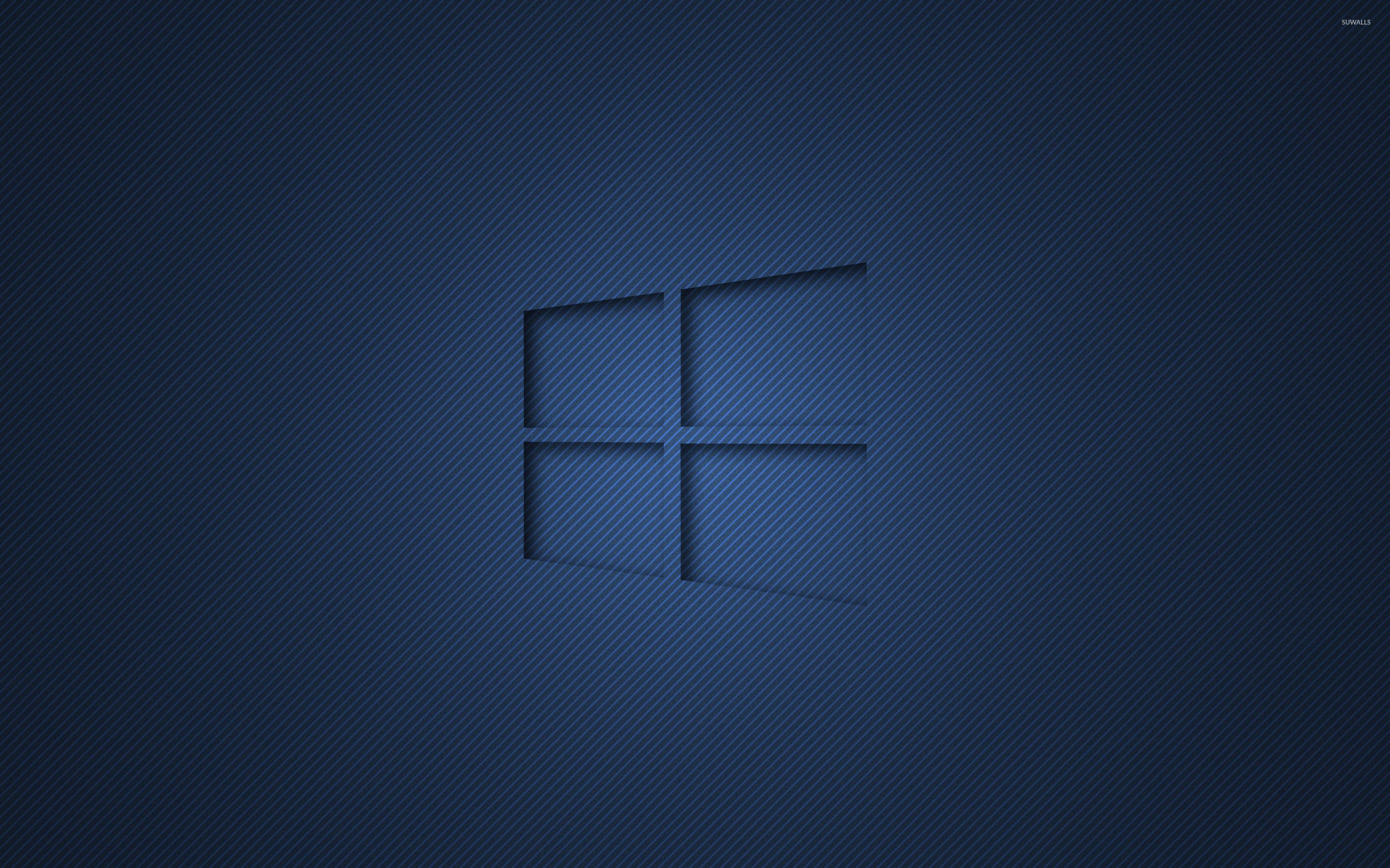 Windows 10 transparent logo on blue stripes wallpaper wallpaper