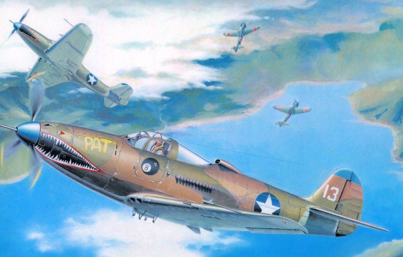 Wallpaper figure, fighter, Bell, Airacobra, P- Cobra image for desktop, section авиация