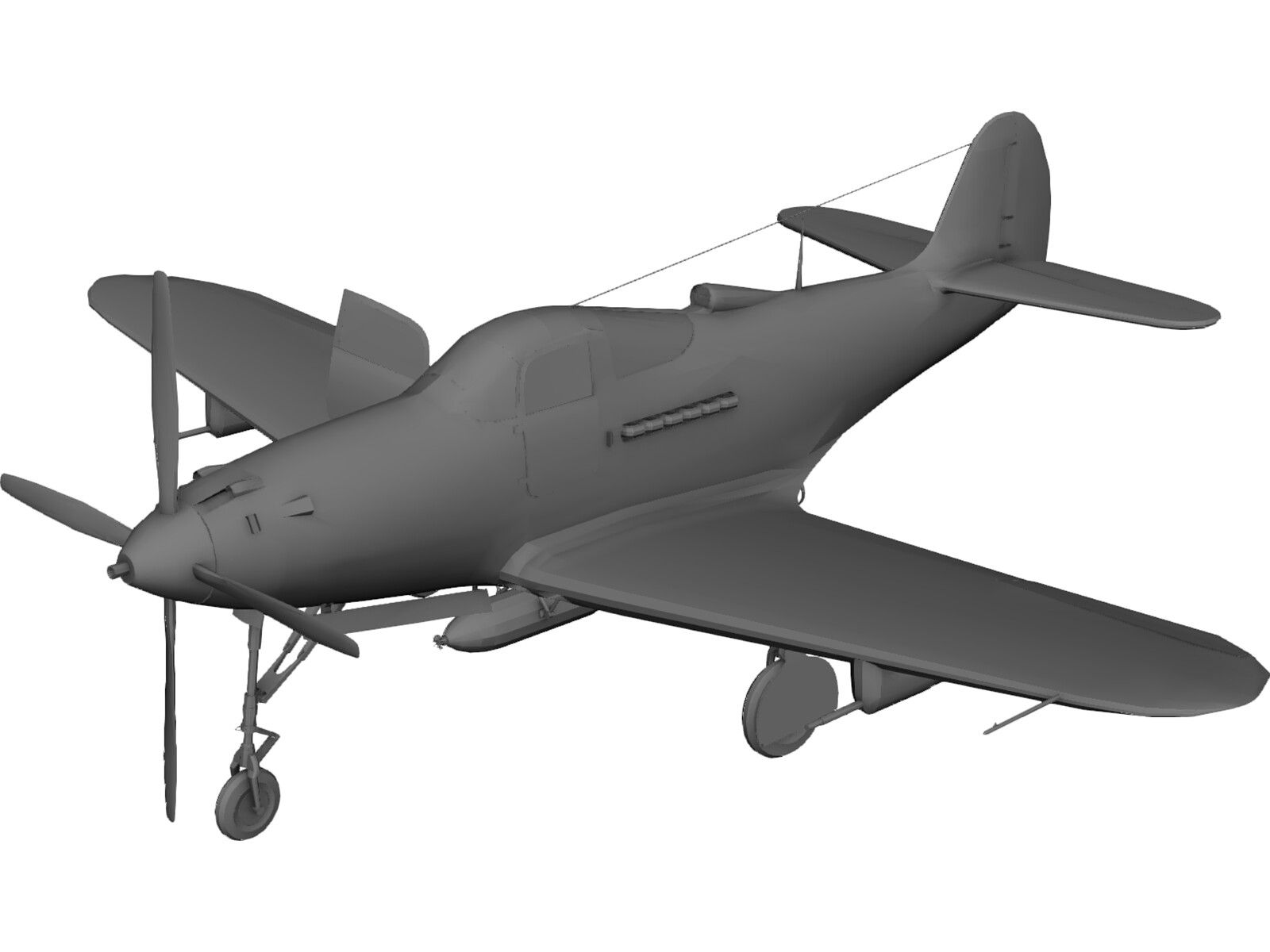 Bell P 39 Airacobra 3D Model CAD Browser