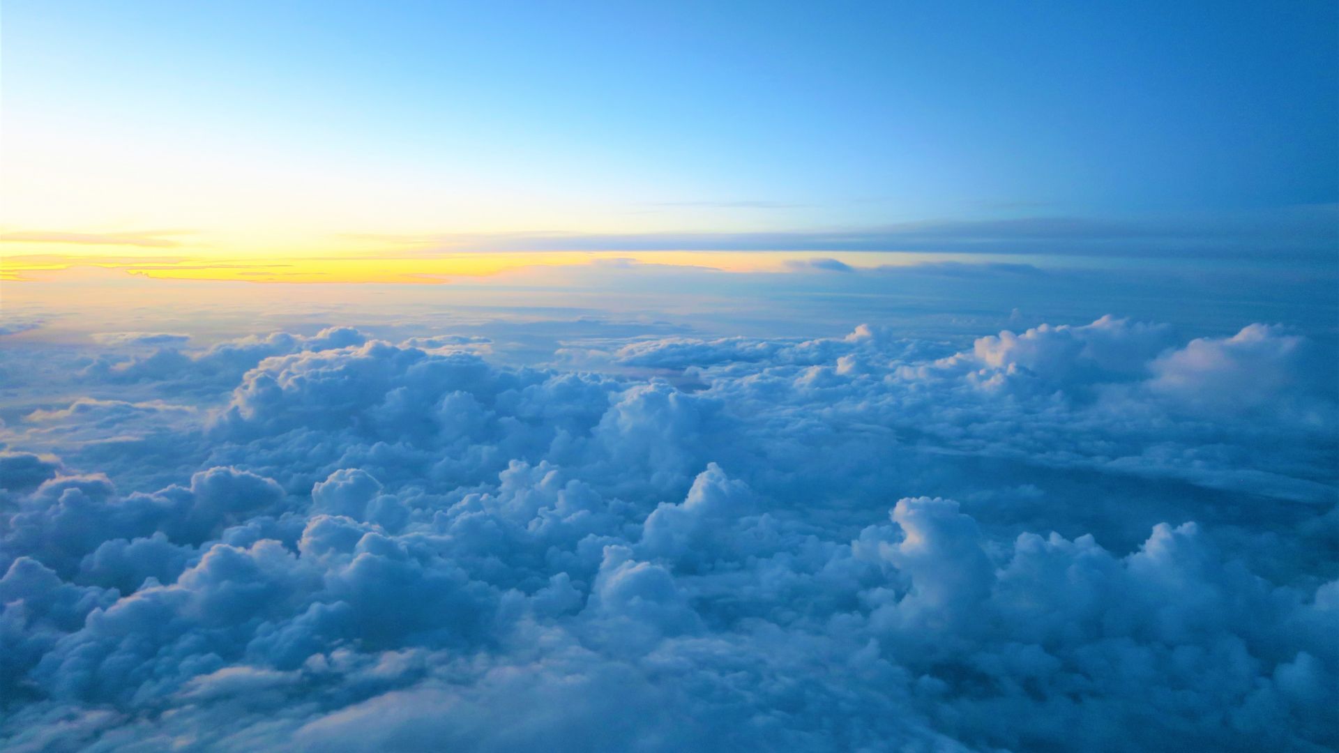 Desktop wallpaper clouds and sunset, sky, sea of clouds, HD image, picture, background, 2e0a0c