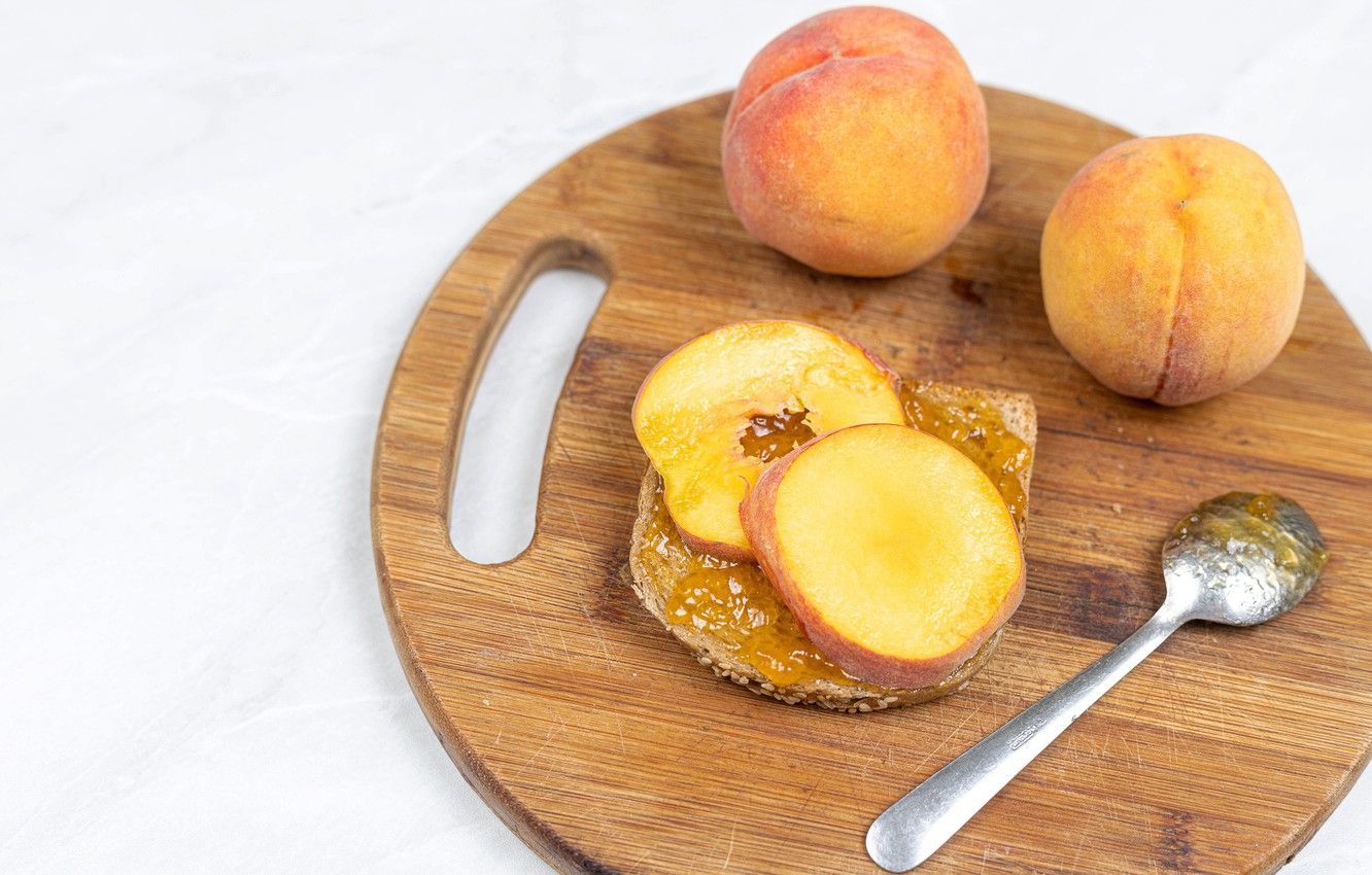 Wallpaper honey, Board, fruit, sandwich, peaches image for desktop, section еда