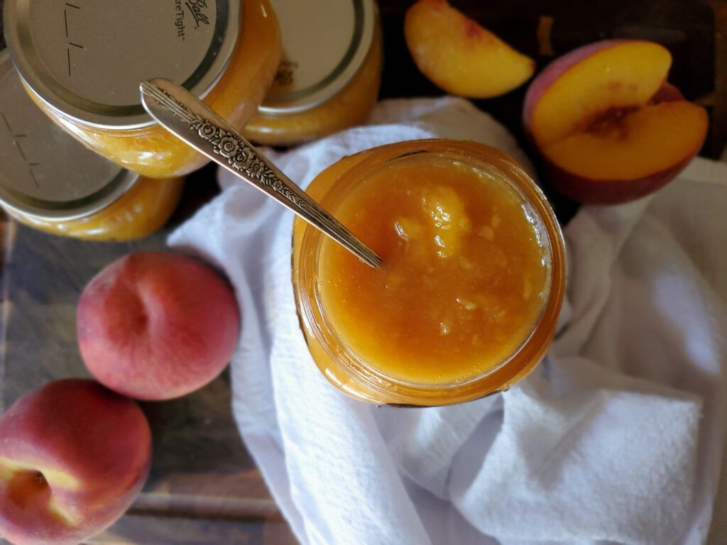 Canning Peach Jam with Honey. A Farm Girl in the Making. Recipe. Peach jam, Canning peaches, Jam recipes