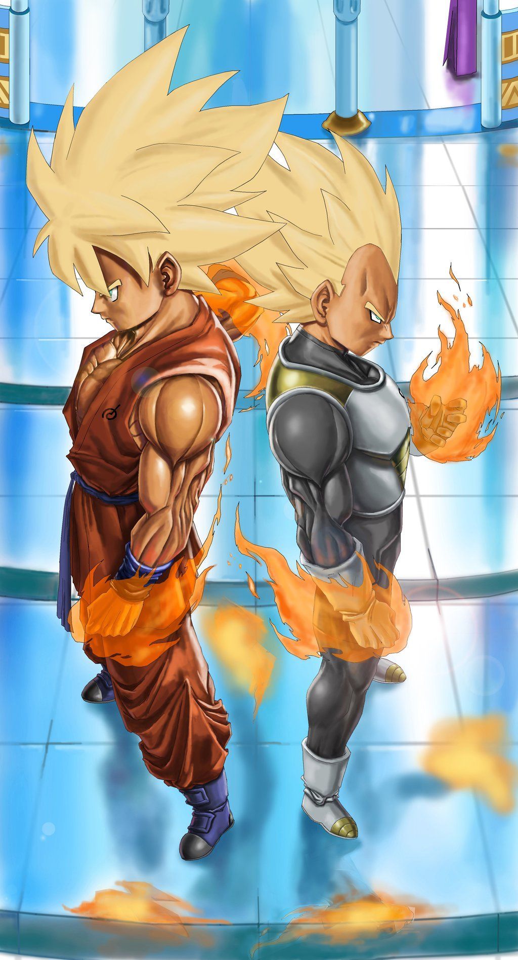 Goku and Vegeta SSJ in Whis Uniform. Anime dragon ball, Dragon ball, Dragon ball art