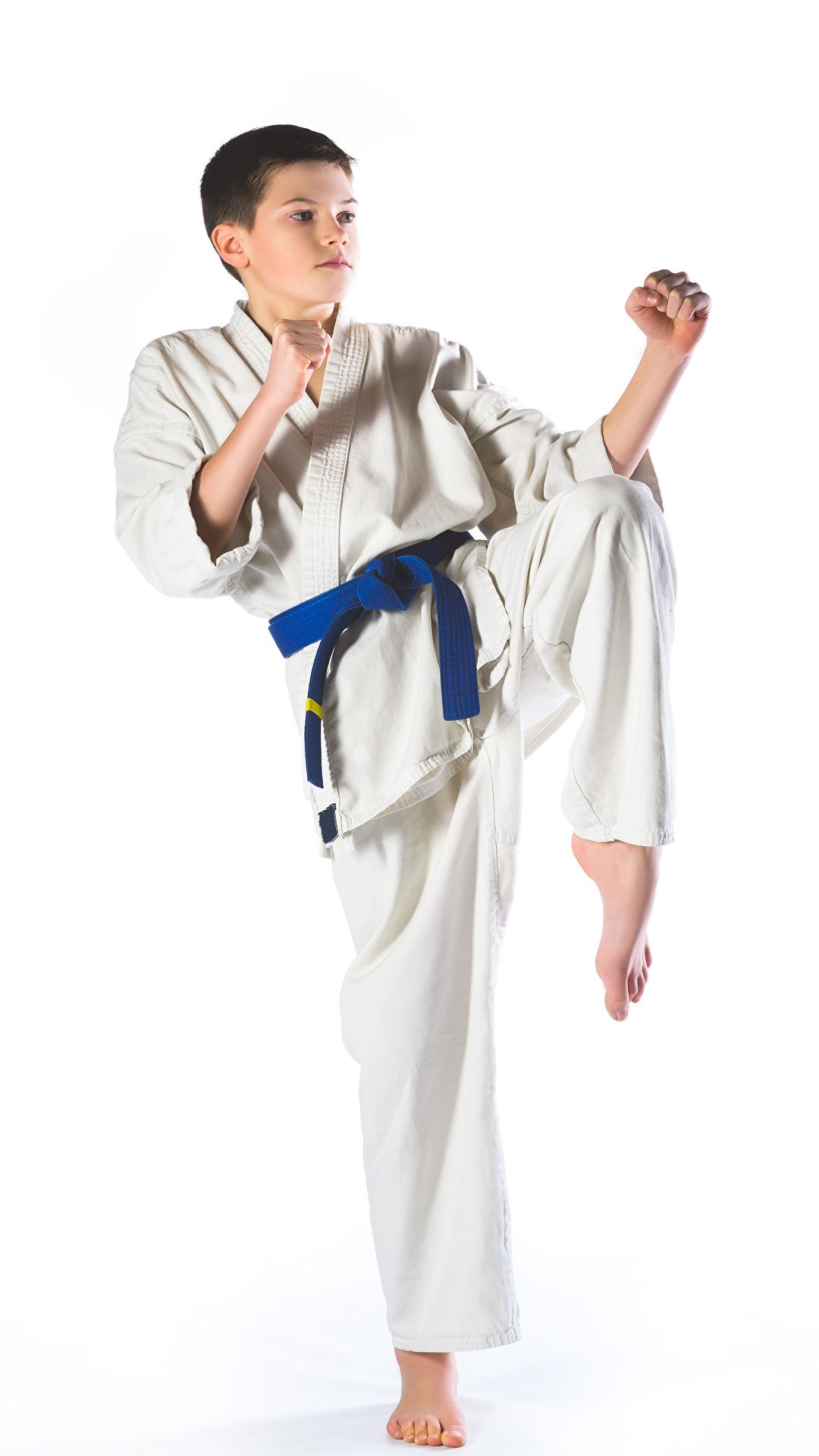 Photos Boys Workout Karate child Hands Uniform White 1080x1920