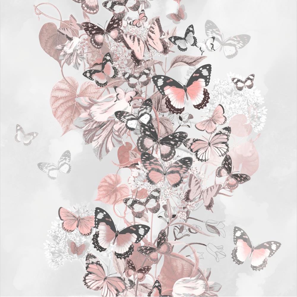 Pink Grey Blue Rose Gold Floral