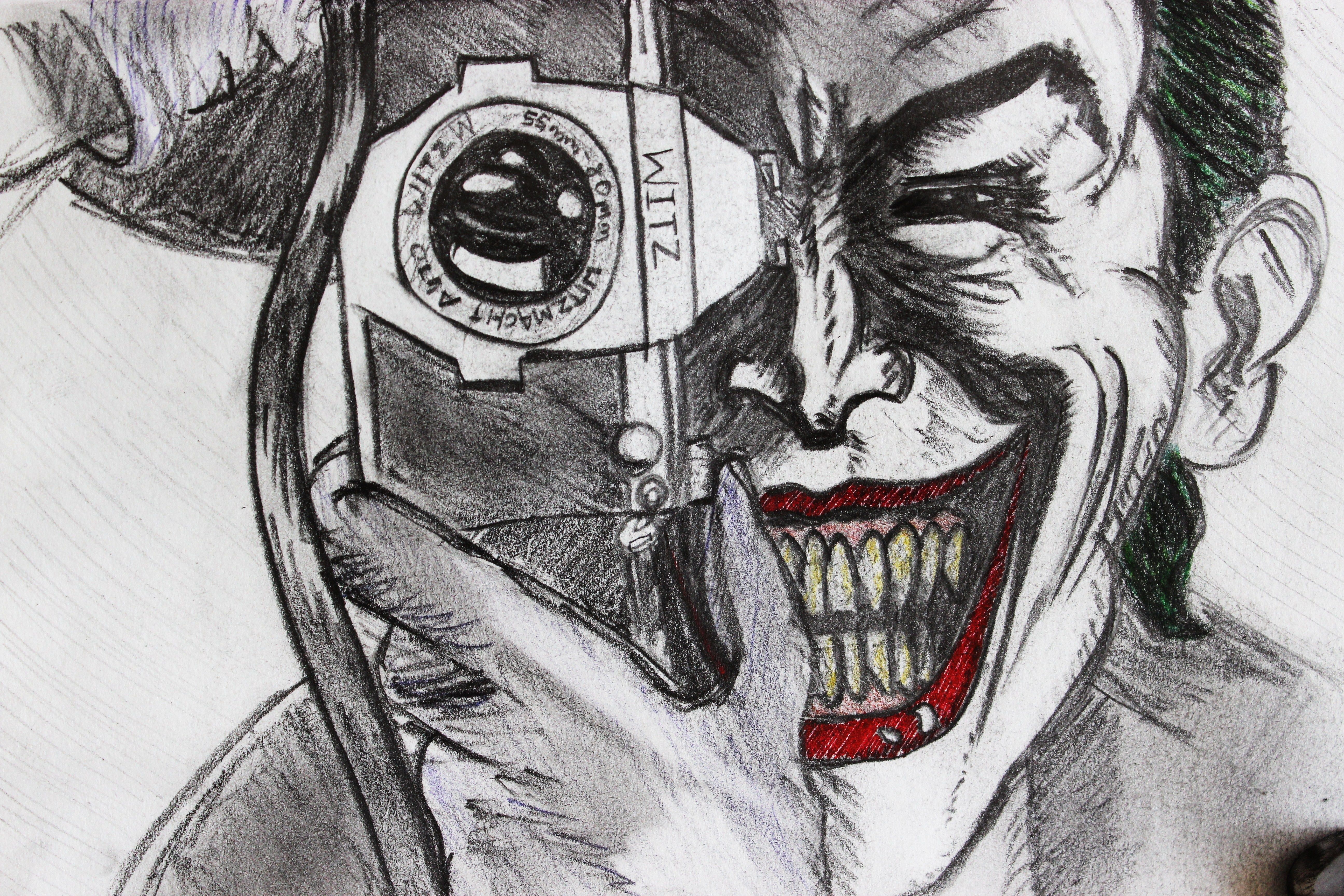 Wallpaper, ART, pencil, Canon, sketch, comic, Batman, Joker, draw, canon600d 5184x3456