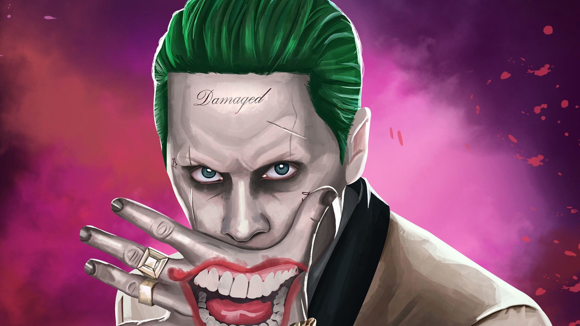 Mouth Drawing On Joker's Hand HD Joker Wallpaper