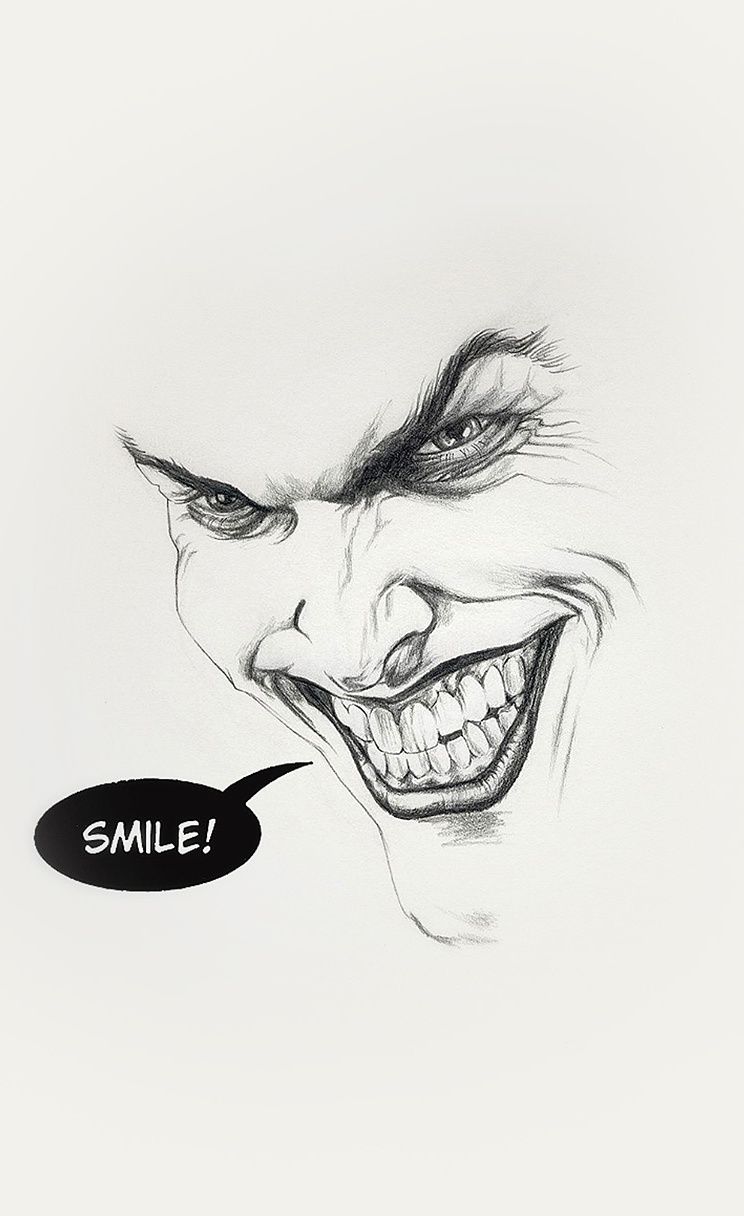 Joker Image Drawing In Pencil